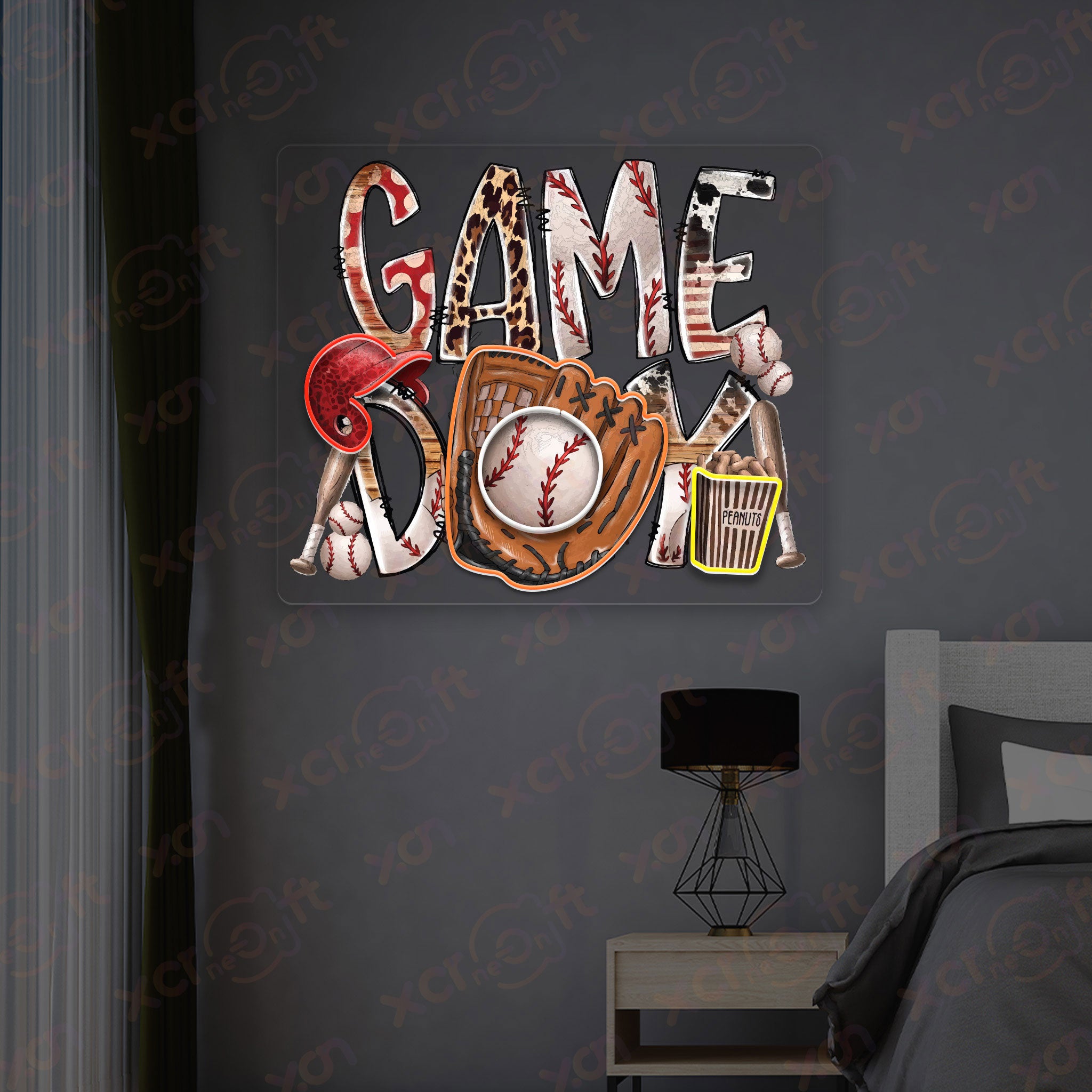 Game Day Baseball Neon Signs Sport Room Decor