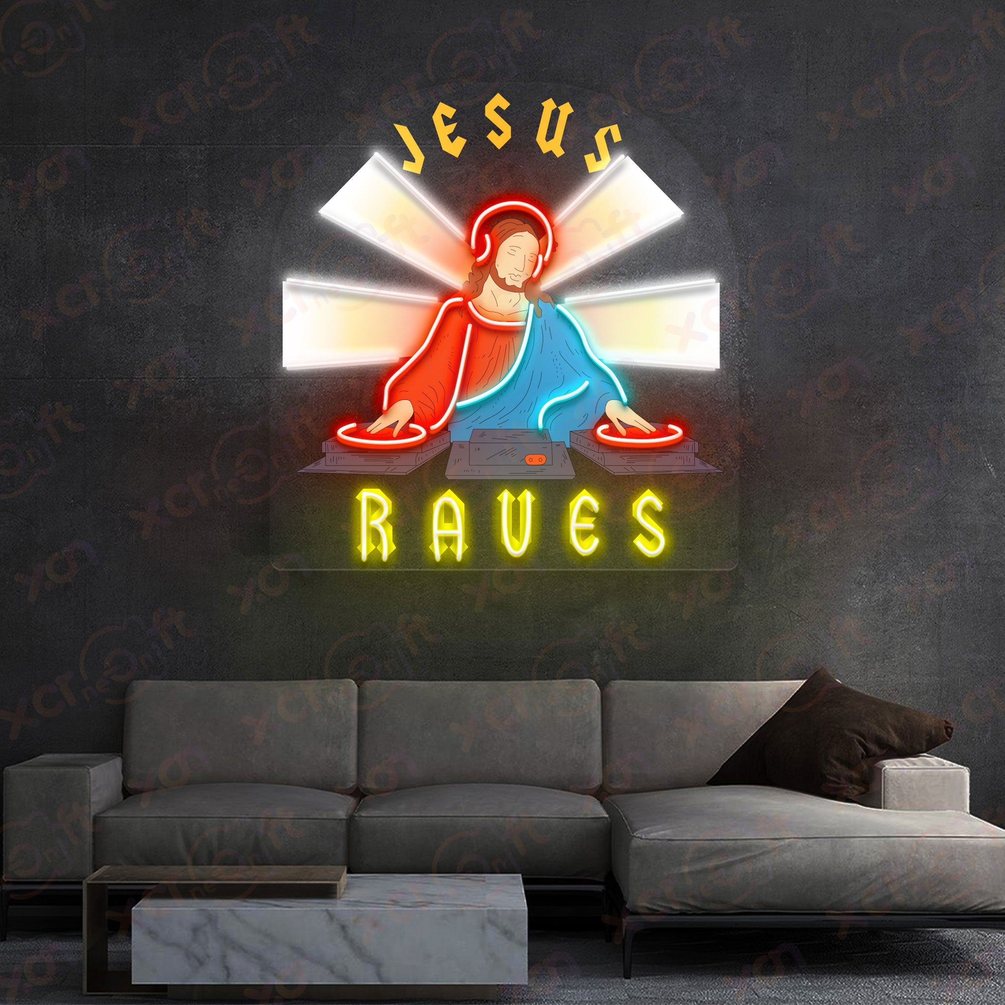 Jesus is a DJ Neon Wall Art Name Sign Decor