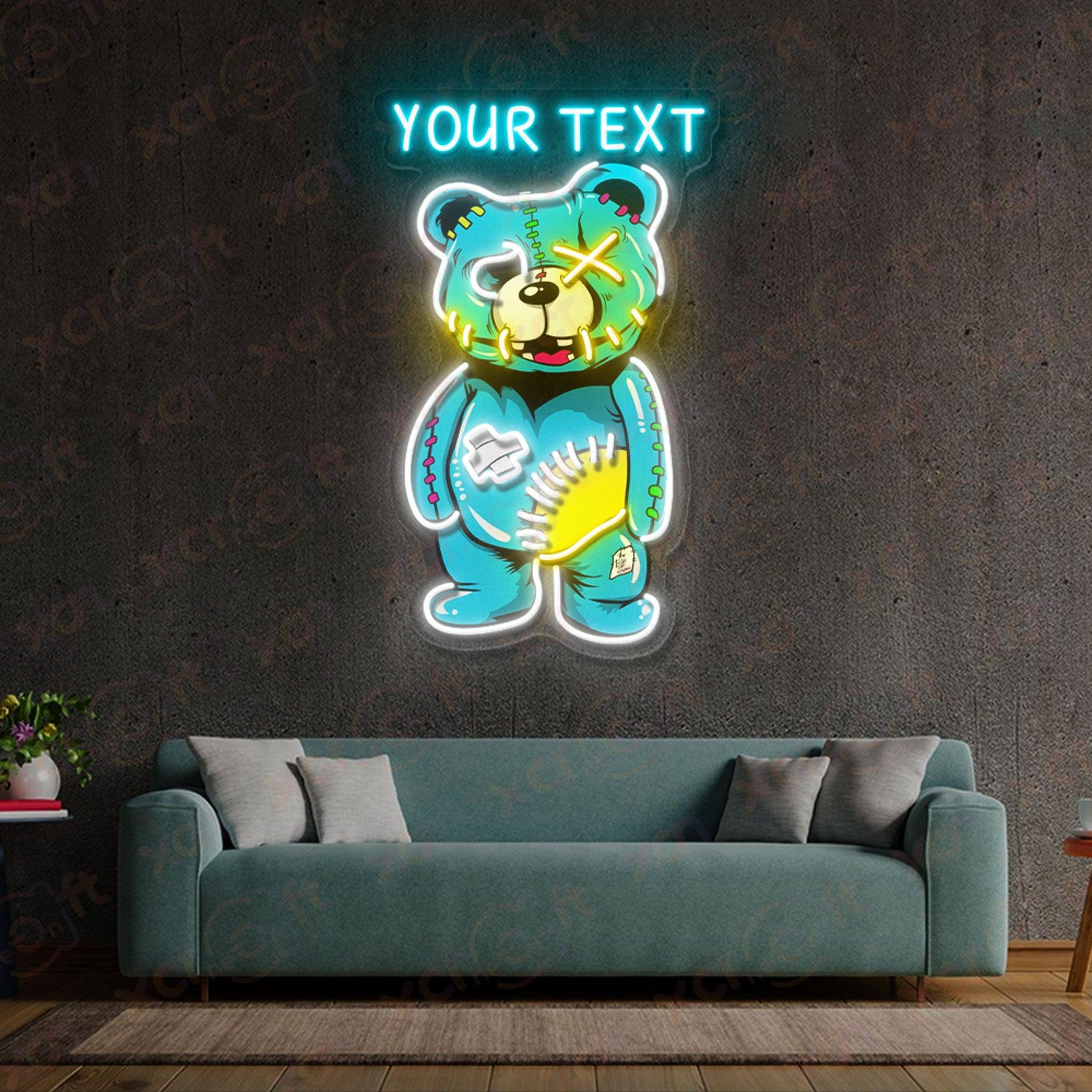 High-quality Neon Sign Evil Bear Design