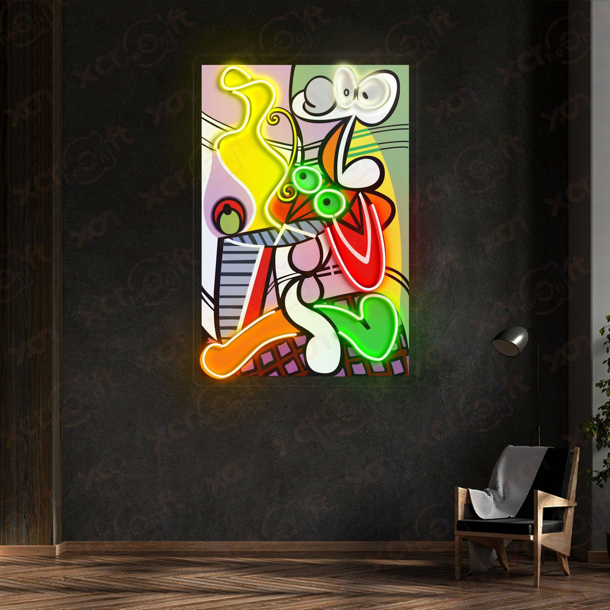 Cubist Rooster Neon Light