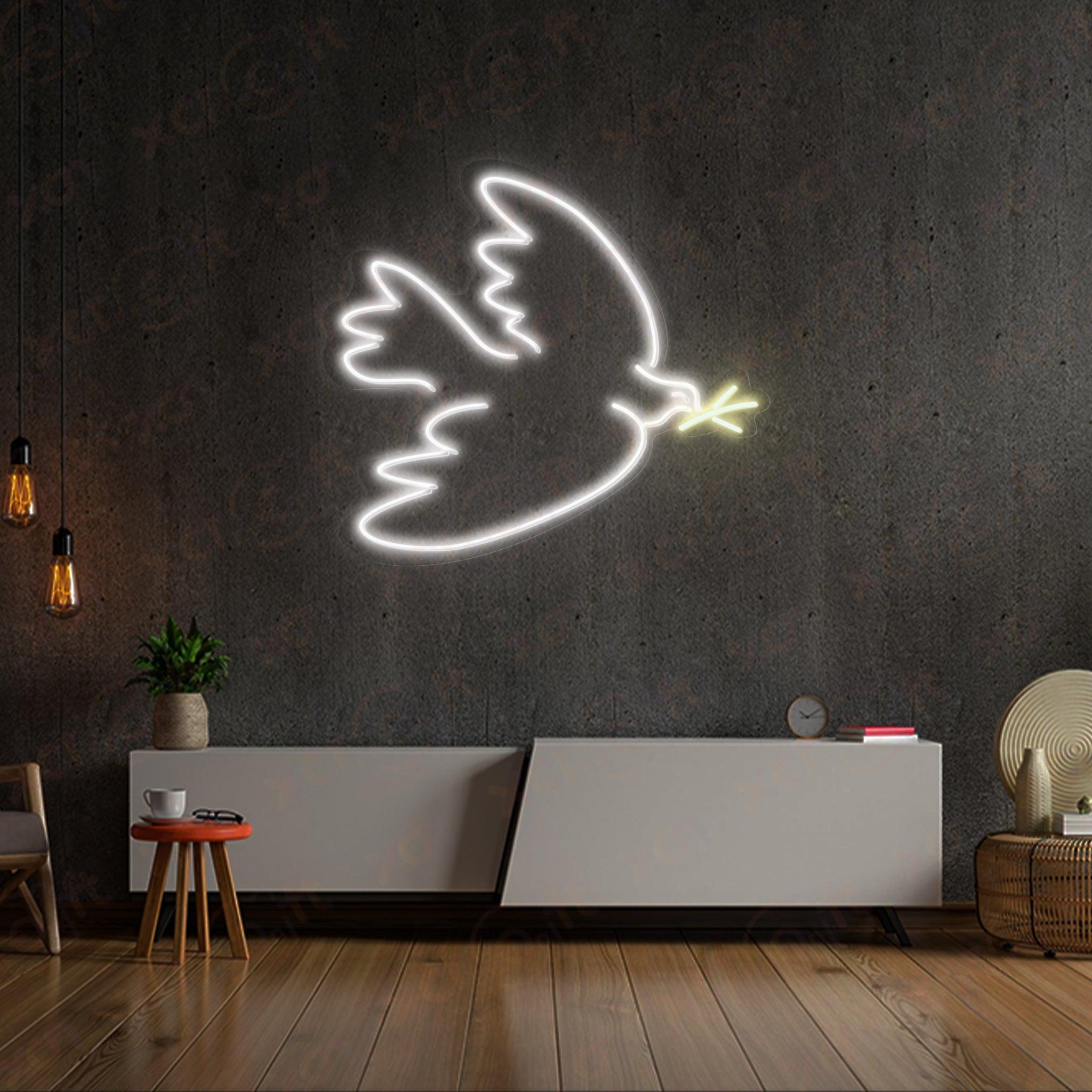 Dove of Peace UV Custom Neon Sign