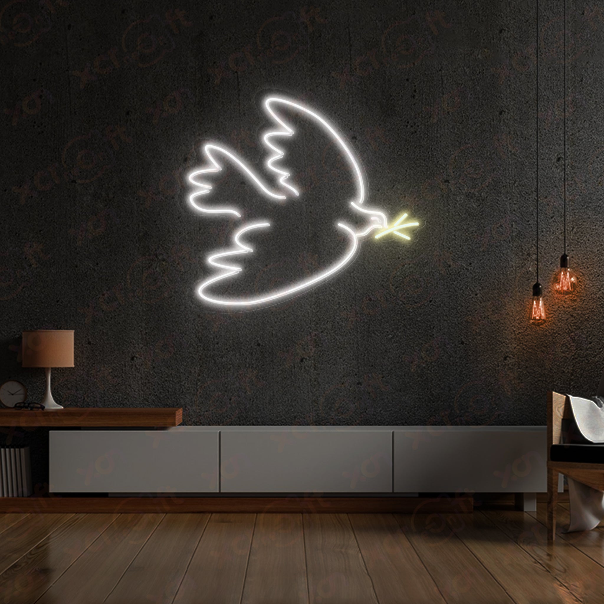 Dove of Peace UV Custom Neon Sign