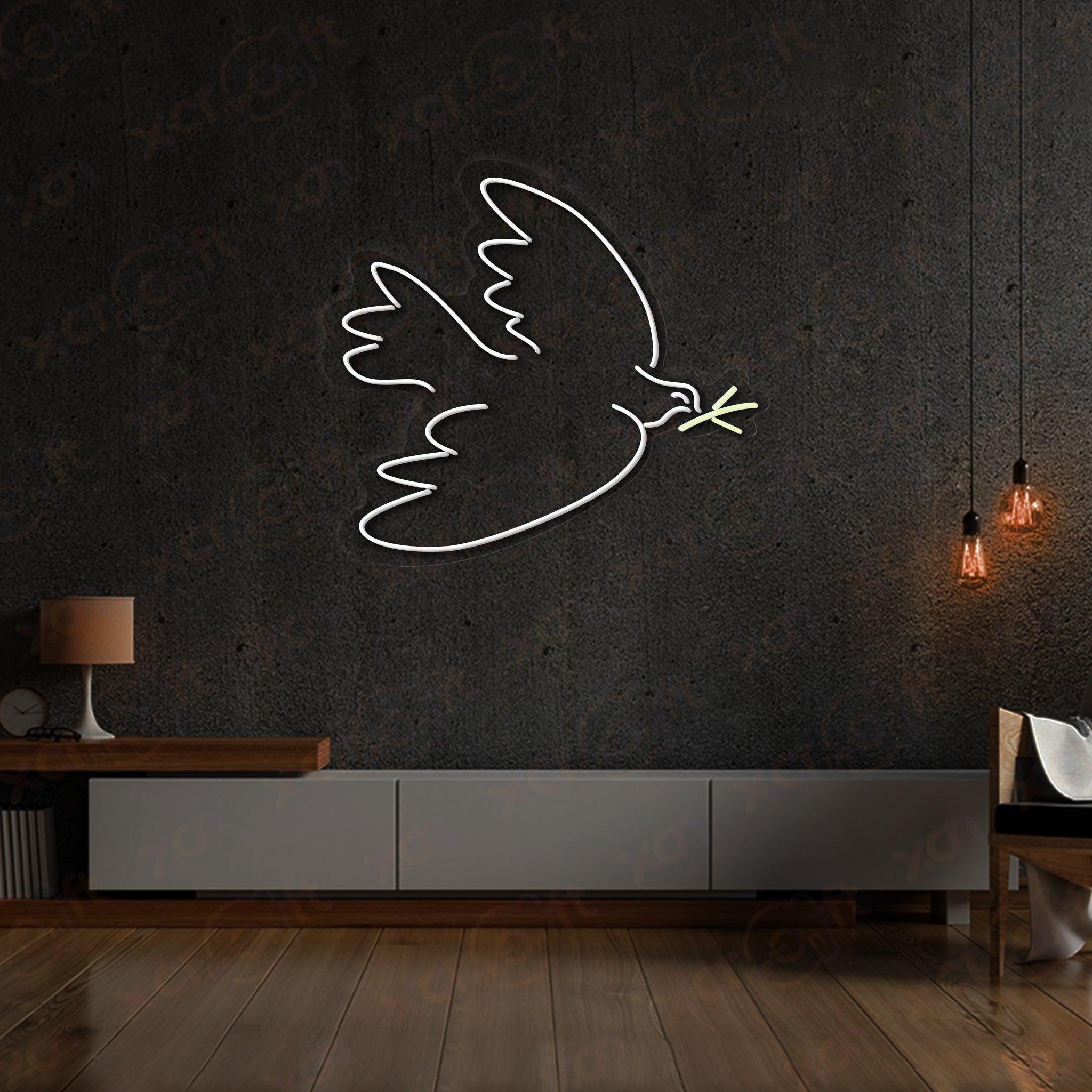 Dove of Peace UV Custom Neon Sign