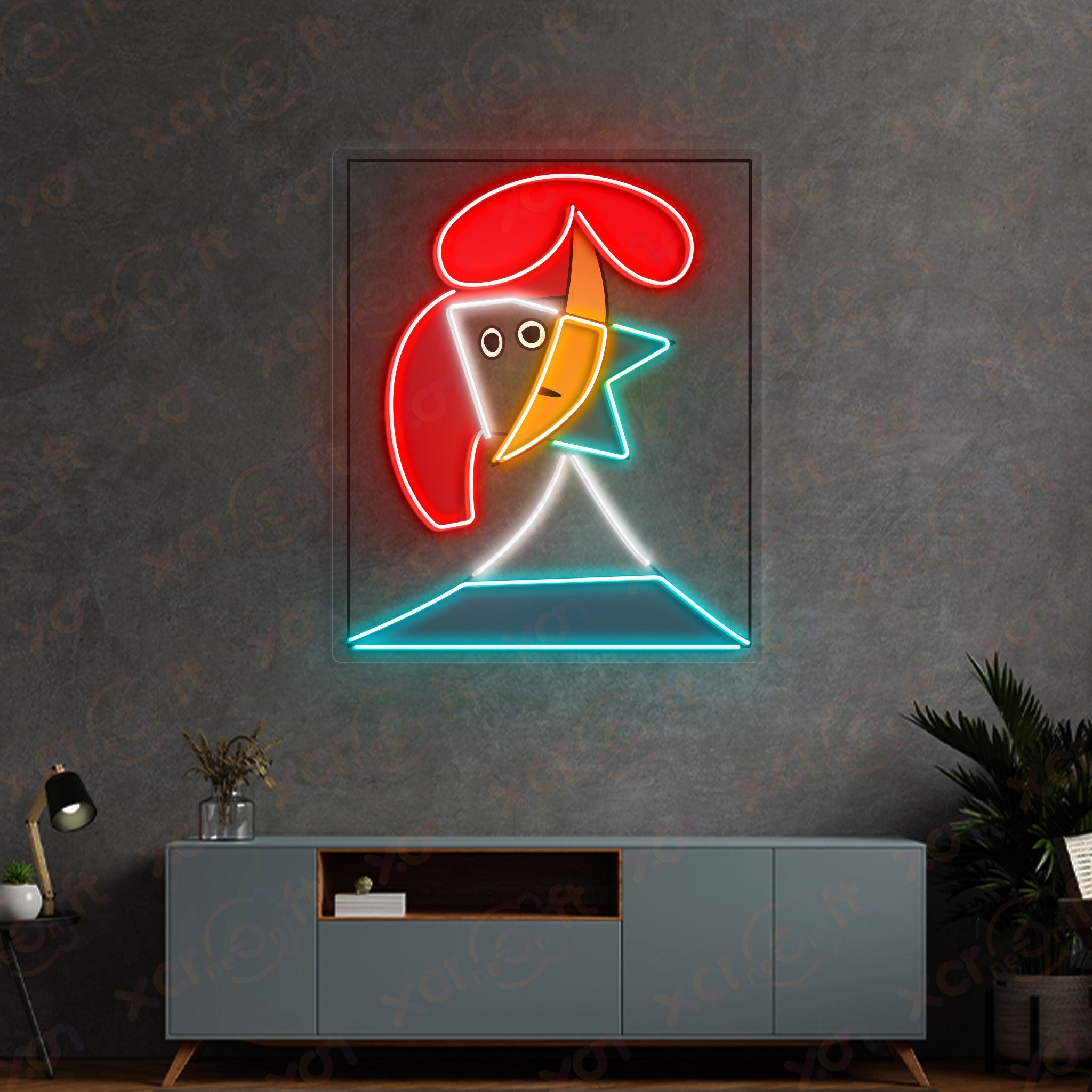 Cubist Rooster Neon LED Sign