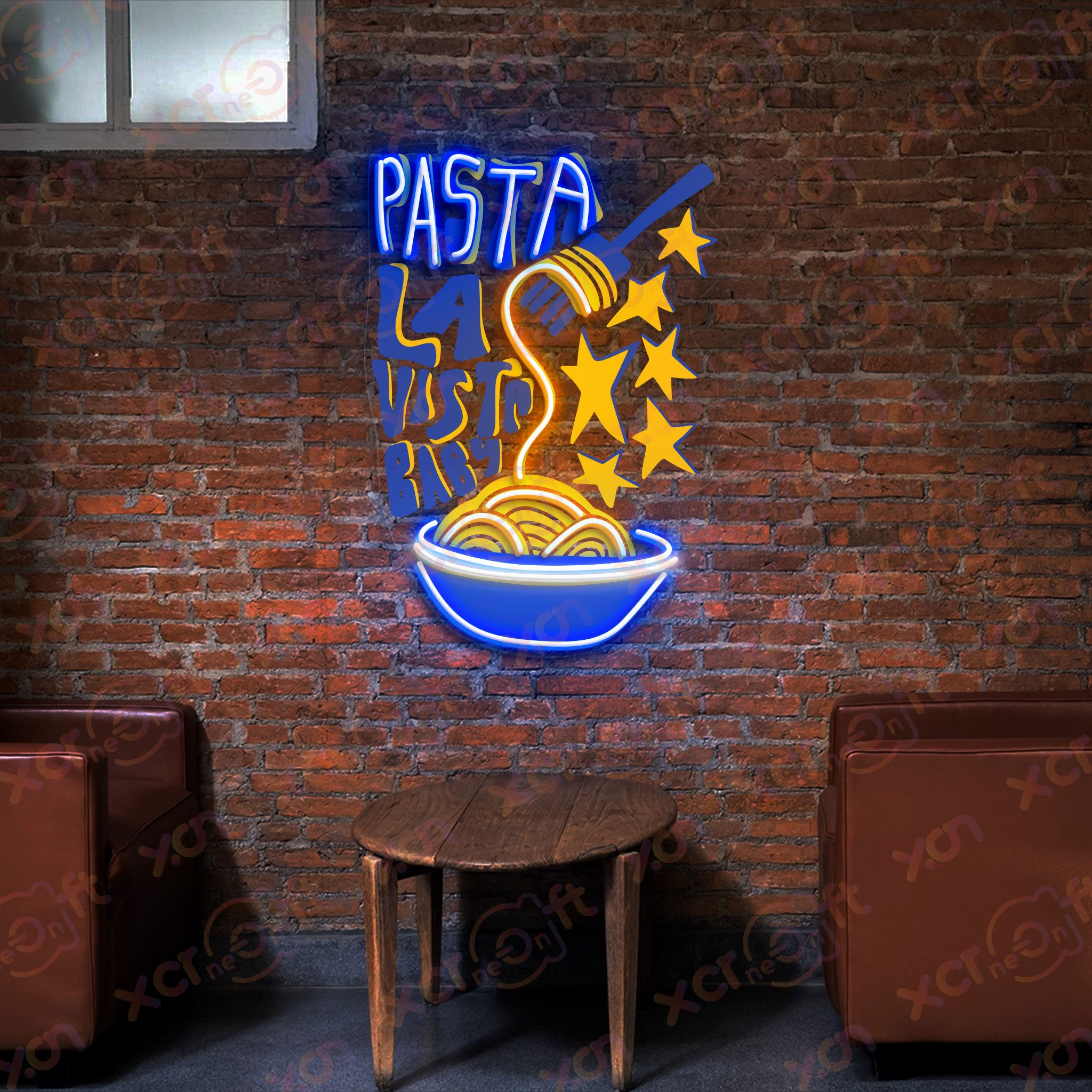 Pasta Neon Wall Art Food Decor Kitchen