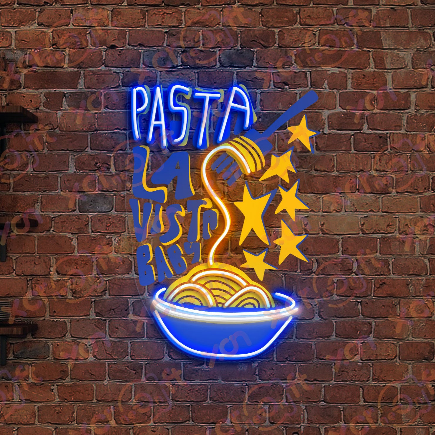 Pasta Neon Wall Art Food Decor Kitchen