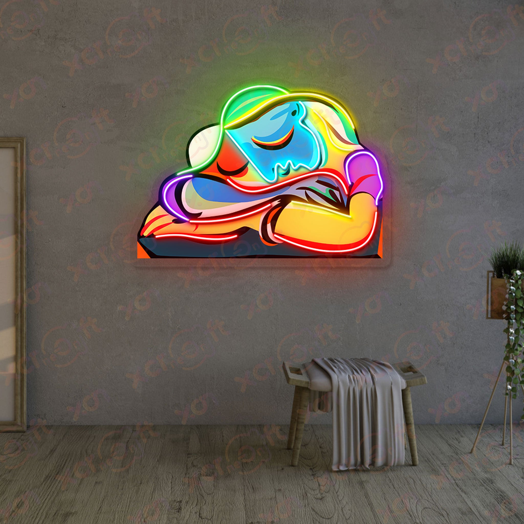 Sleeping Girl UV Printed LED Neon Sign