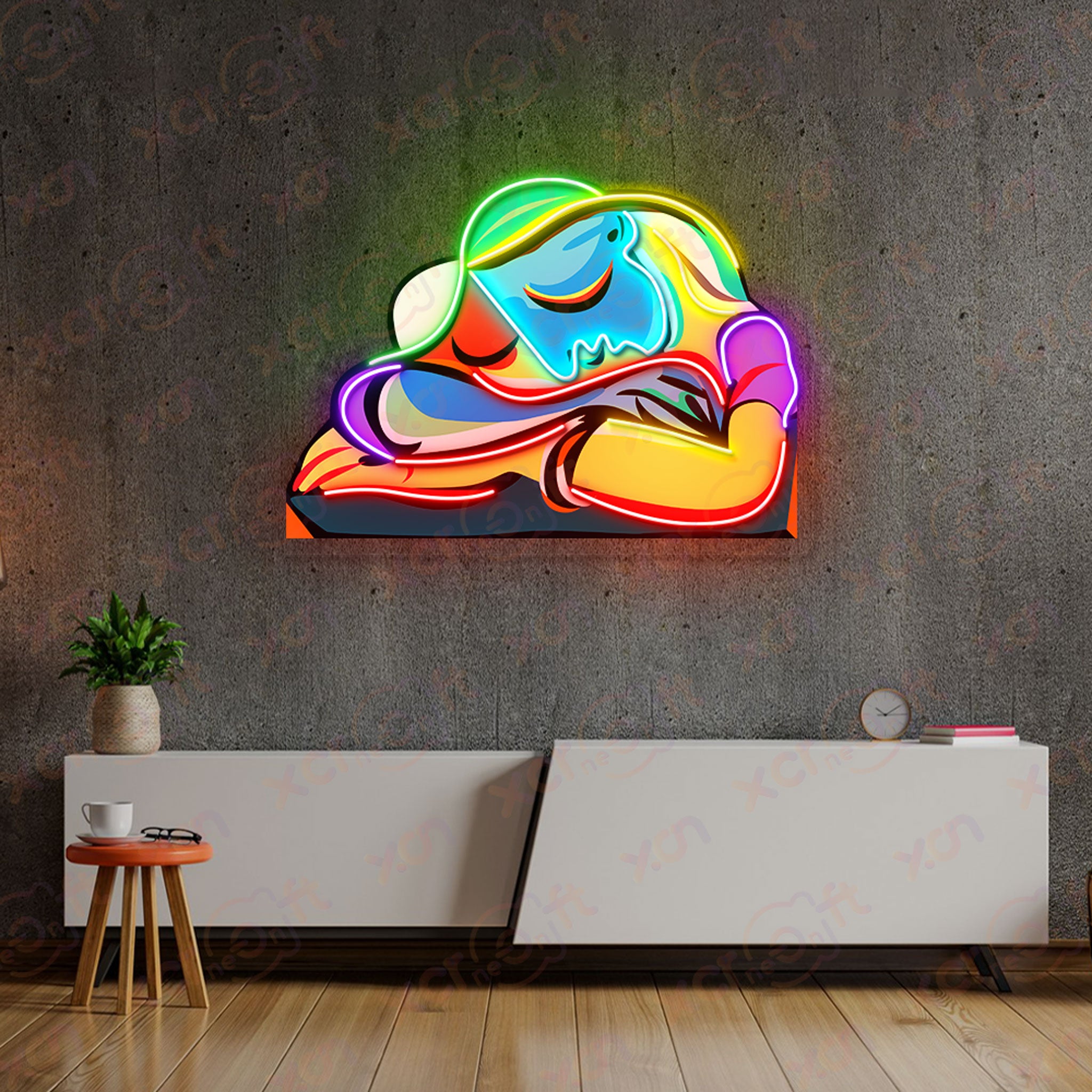 Sleeping Girl UV Printed LED Neon Sign