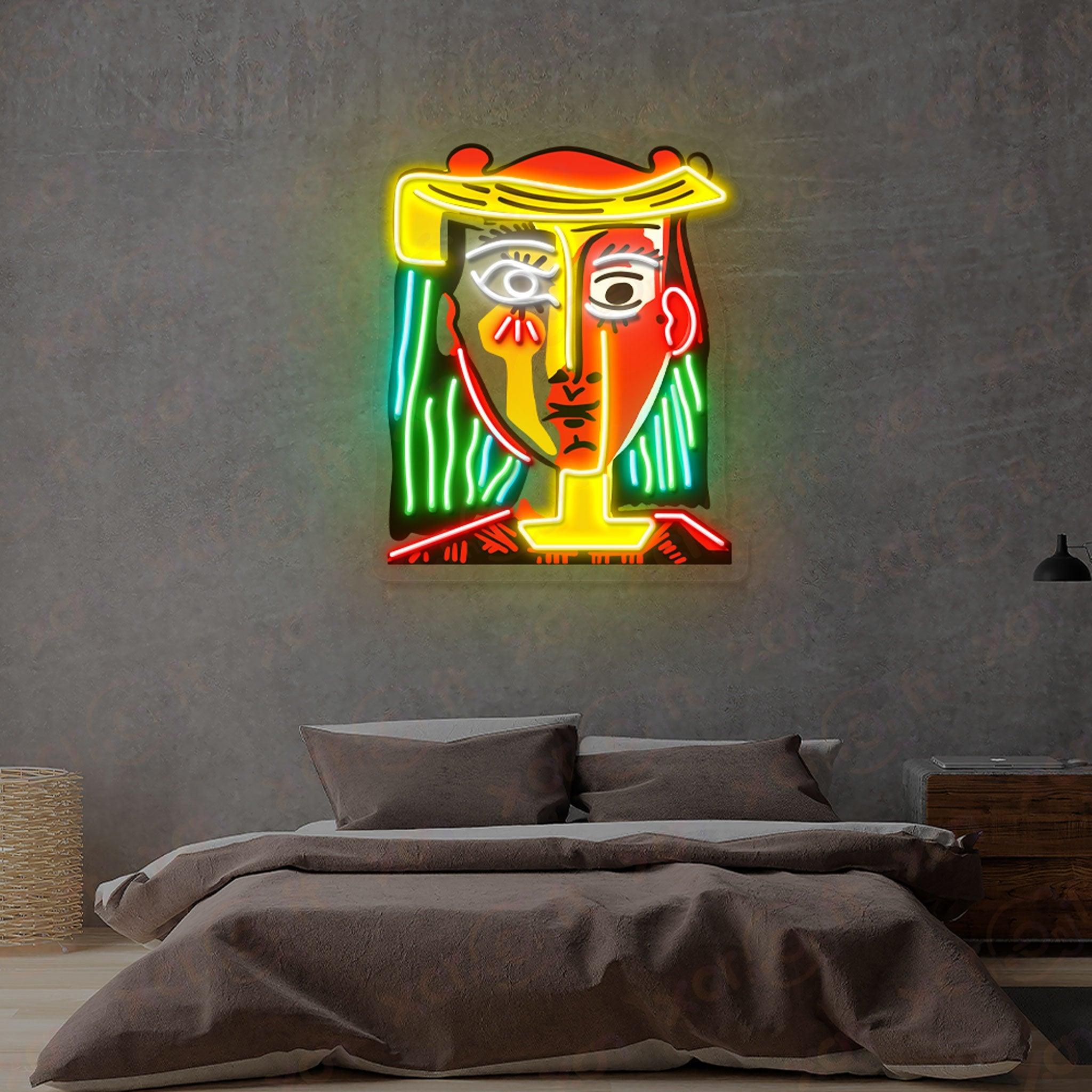 Radiant Abstract PortraitLED Neon Wall Art