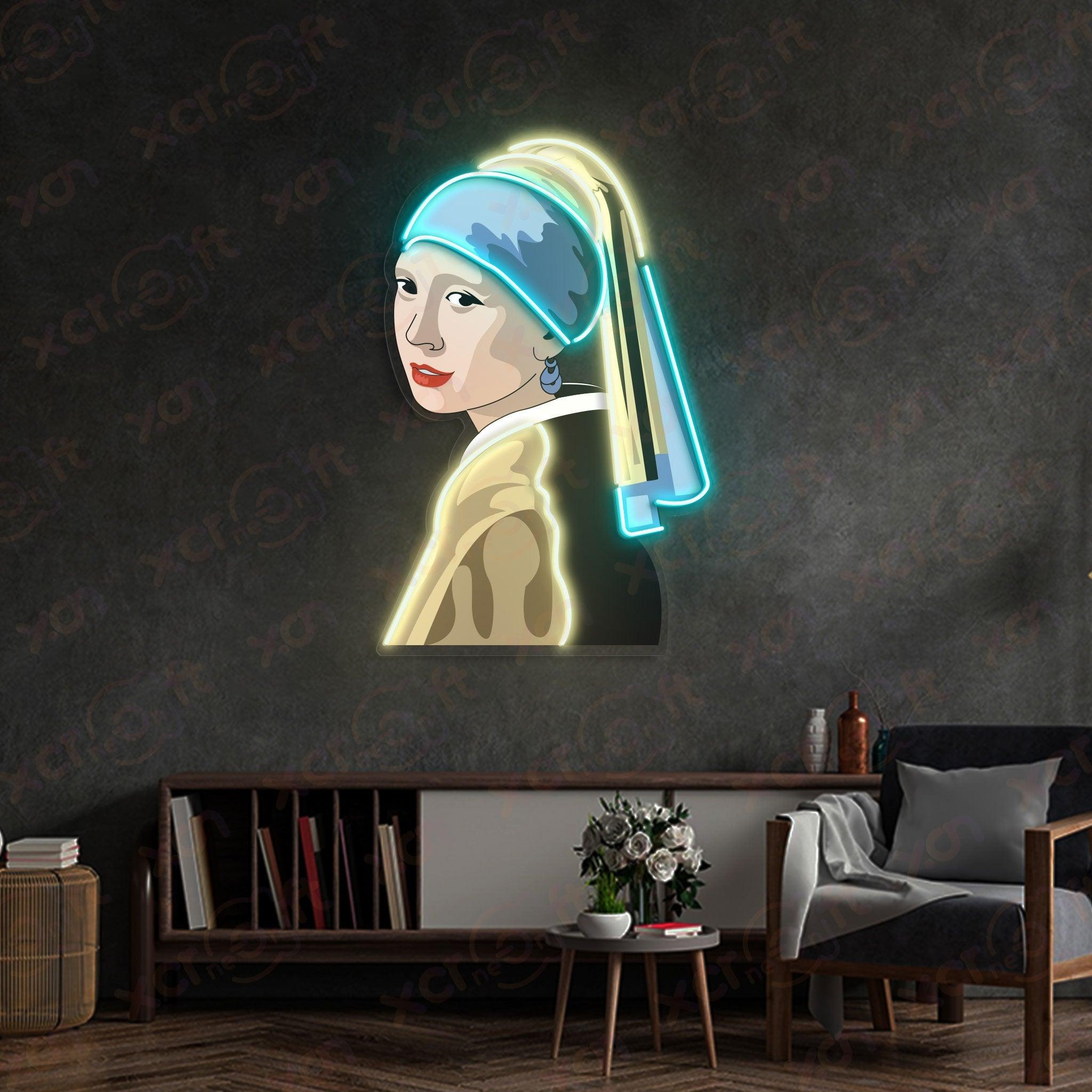 Johannes Vermeer Neon Wall Art