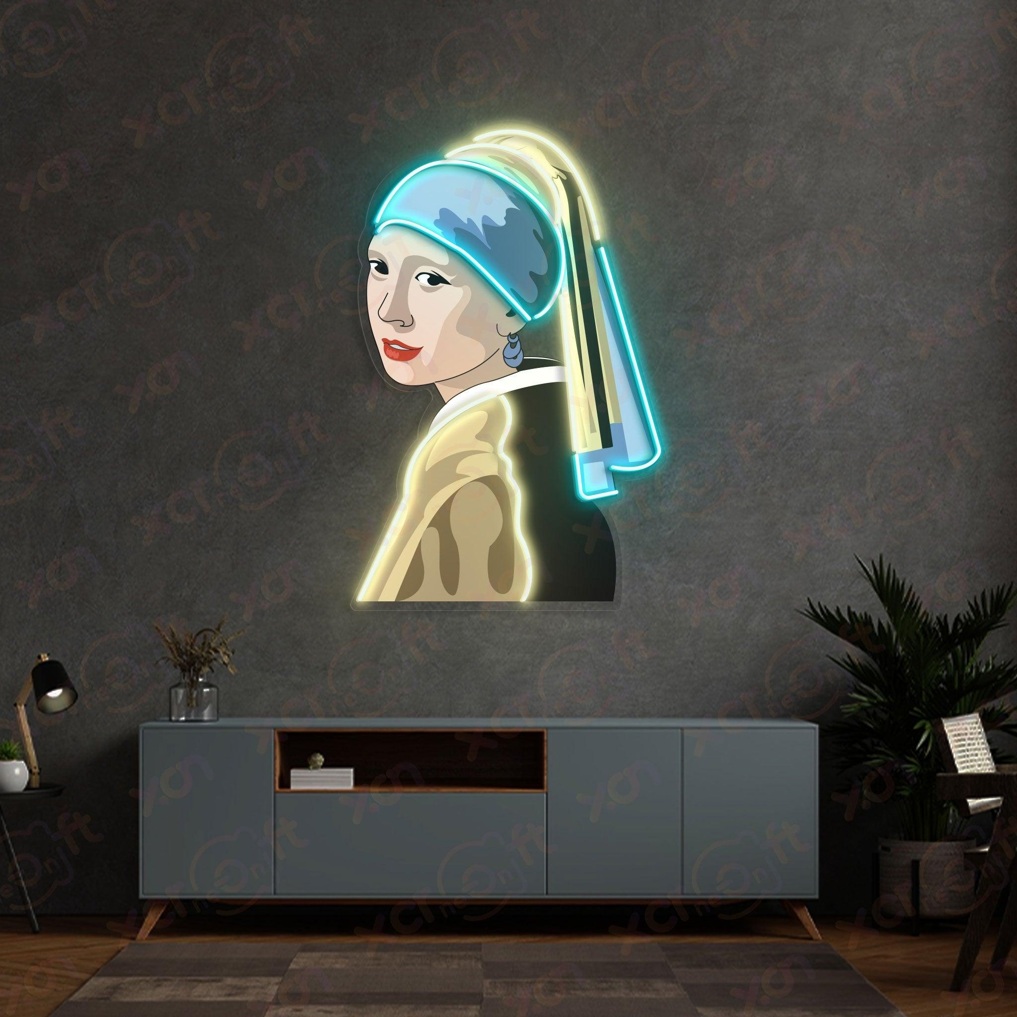 Johannes Vermeer Neon Wall Art