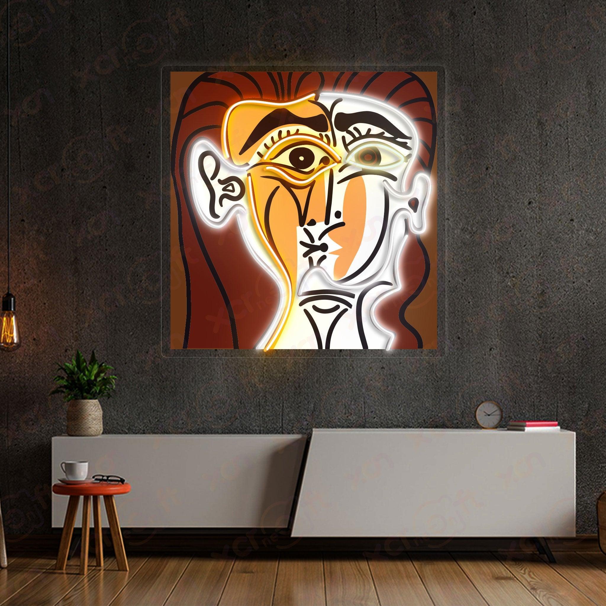 Cubist Woman Portrait LED Neon Light