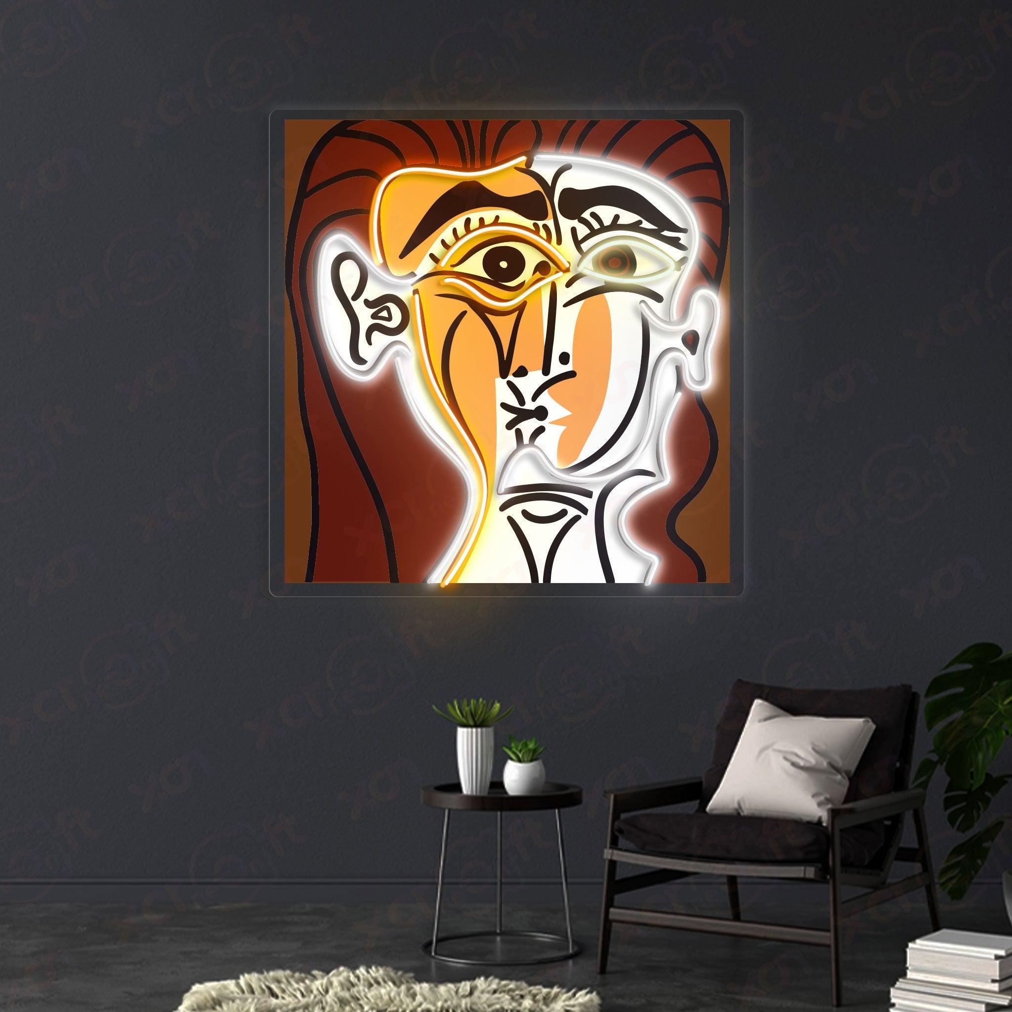 Cubist Woman Portrait LED Neon Light