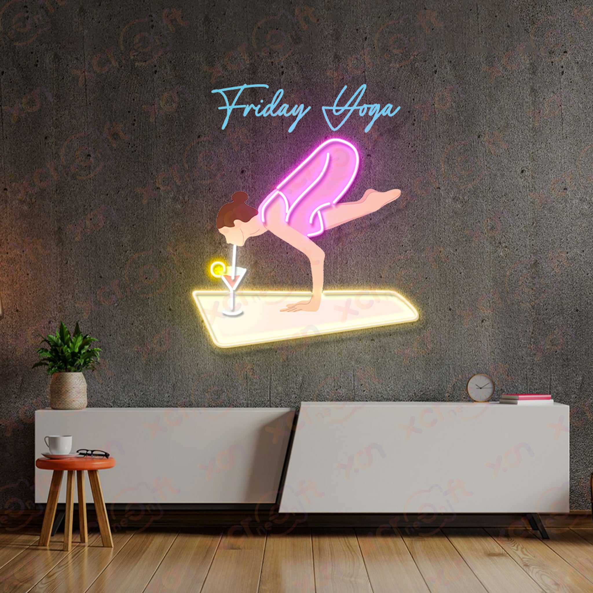 Friday Yoga Mood LED Neon Wall Art