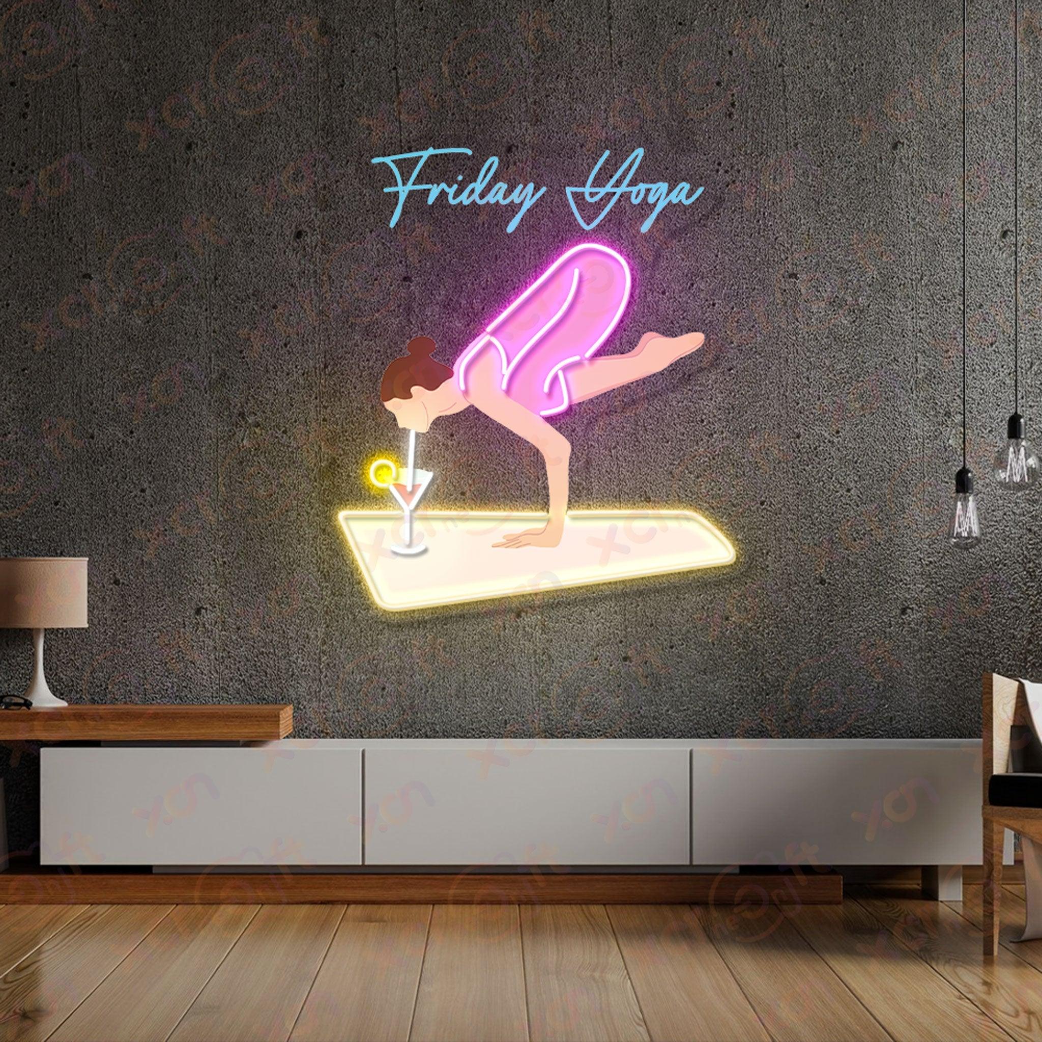 Friday Yoga Mood LED Neon Wall Art