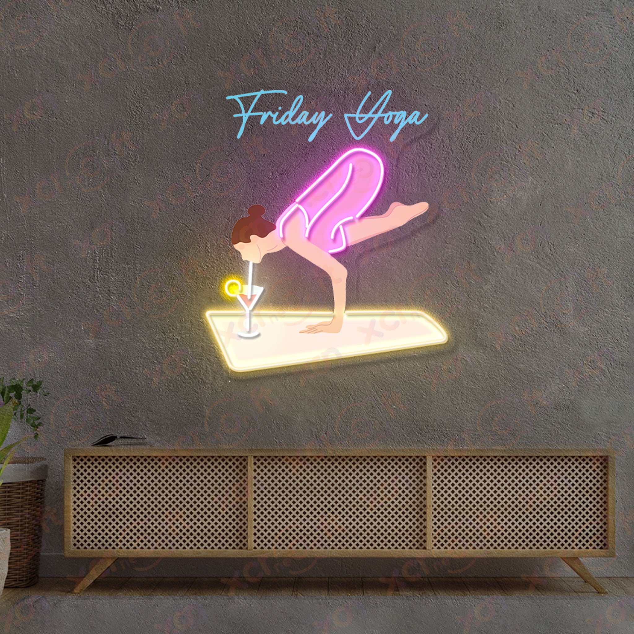 Friday Yoga Mood LED Neon Wall Art