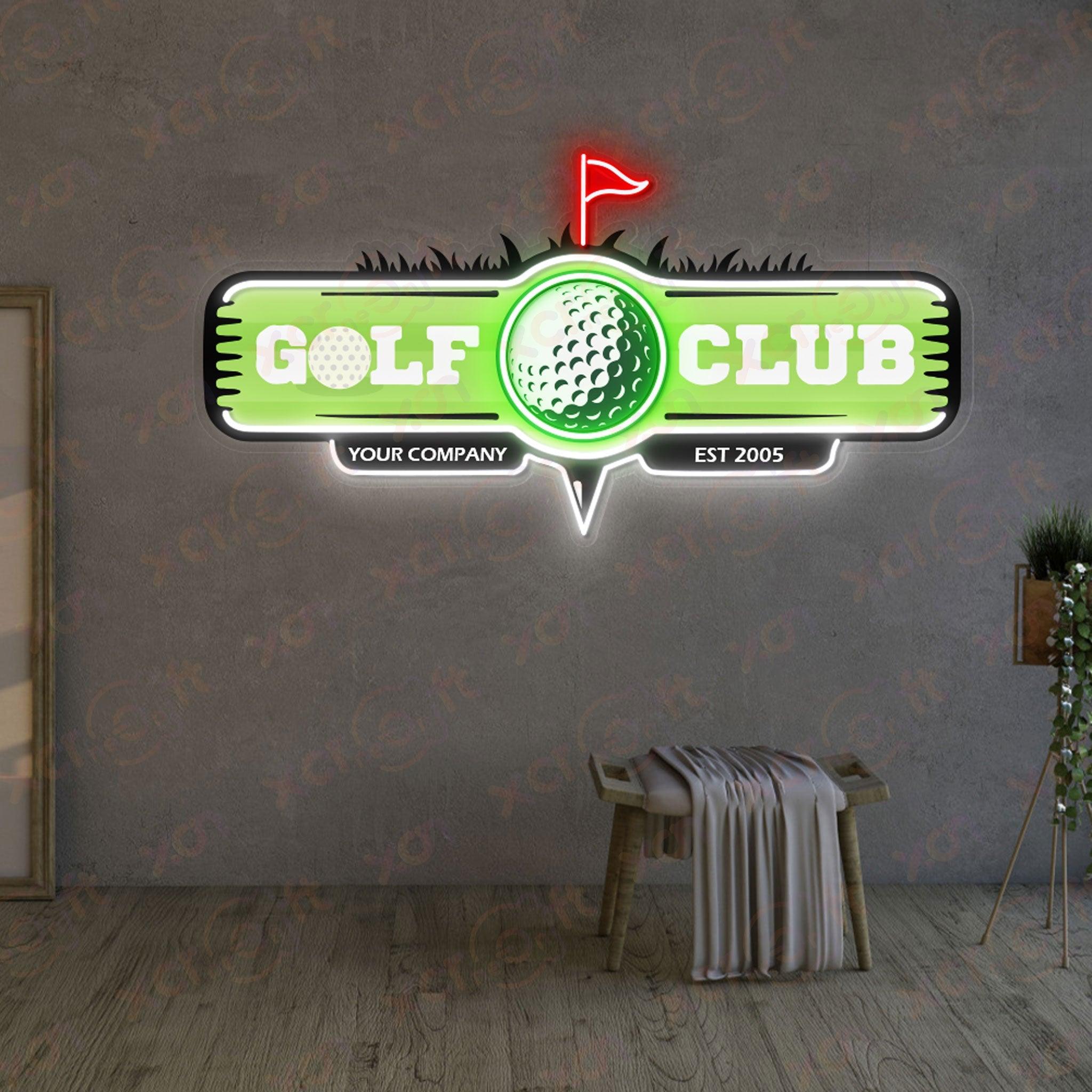 Golf Club Logo Decoration UV Printed Neon Signs