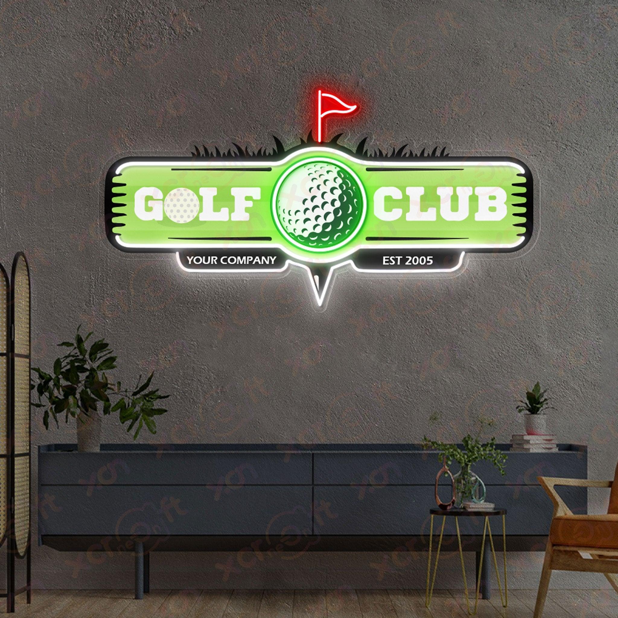 Golf Club Logo Decoration UV Printed Neon Signs