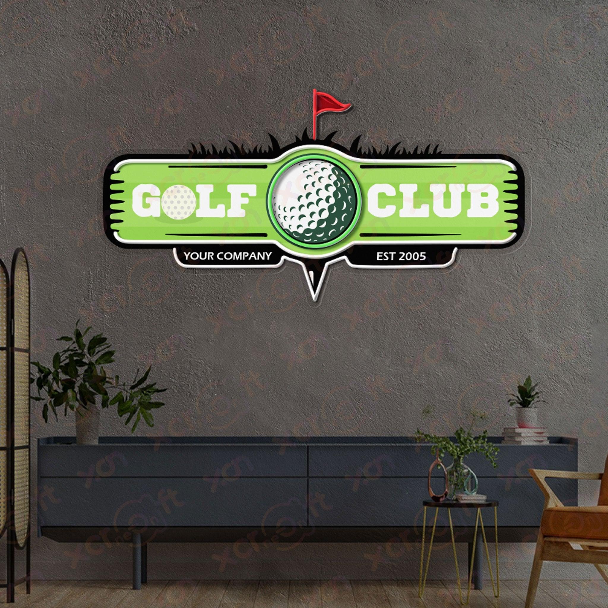 Golf Club Logo Decoration UV Printed Neon Signs