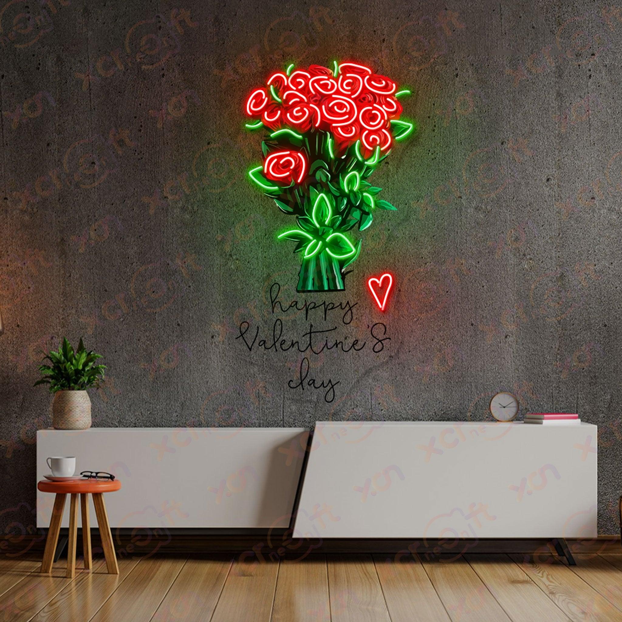 Happy Valentine Day Printed LED Neon Sign