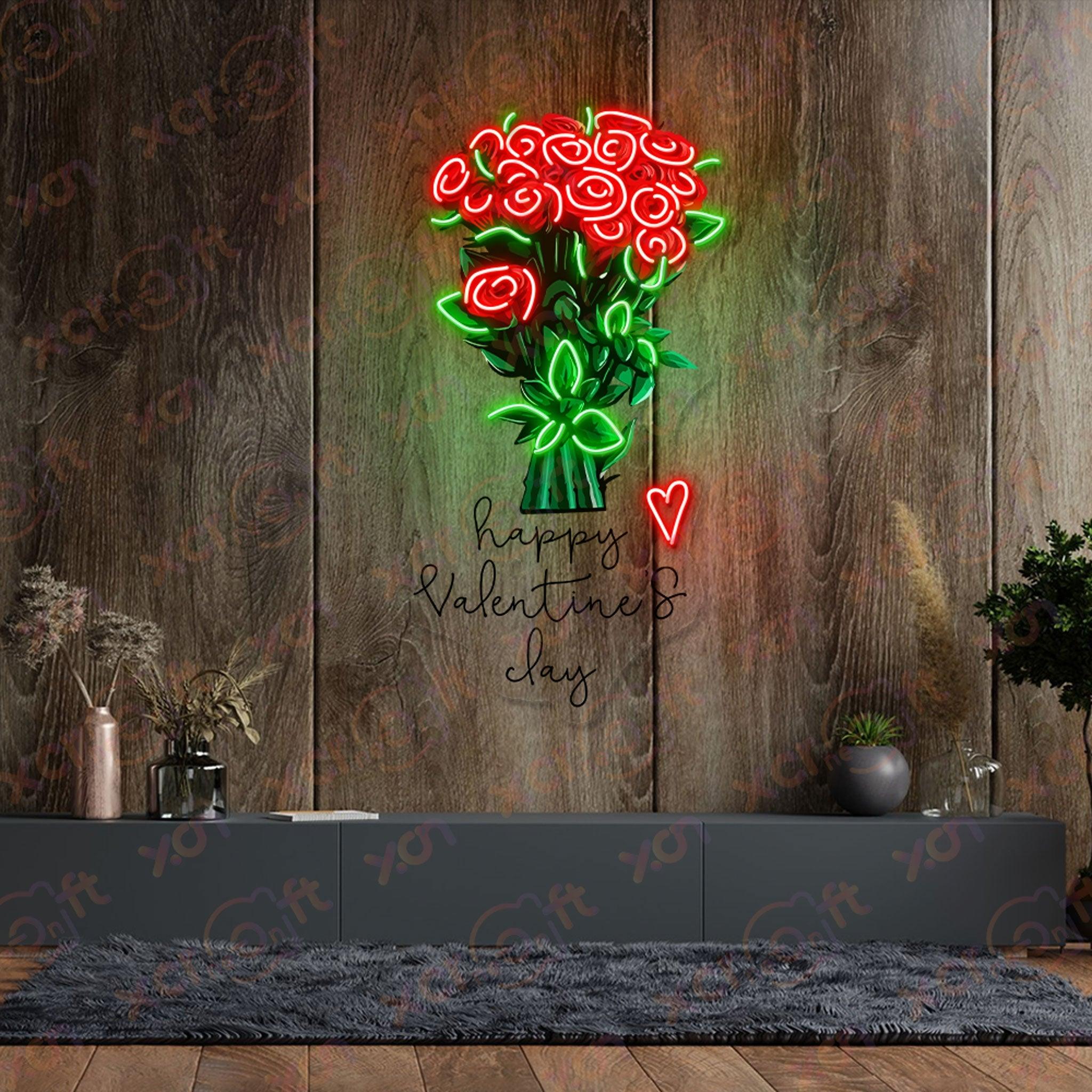 Happy Valentine Day Printed LED Neon Sign