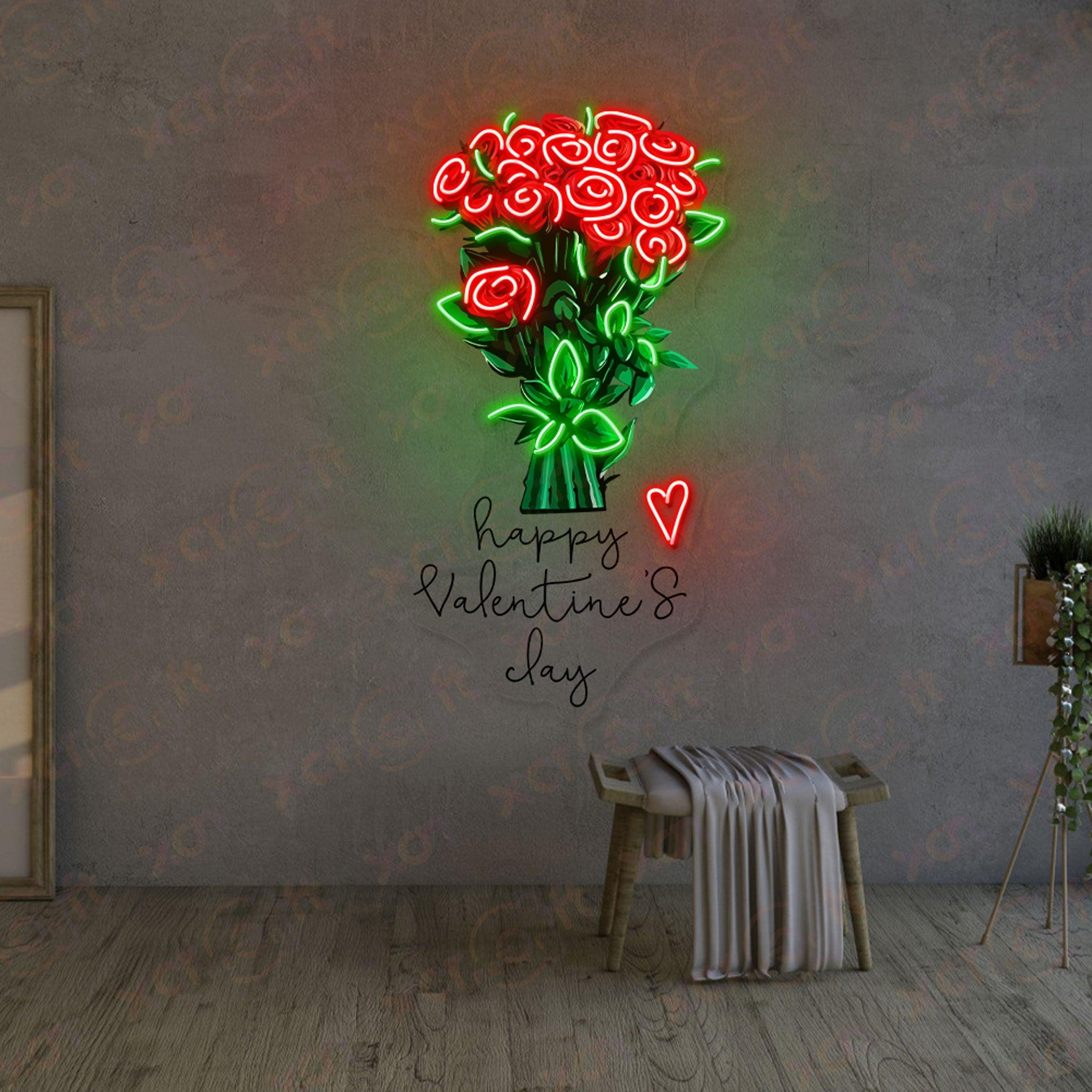 Happy Valentine Day Printed LED Neon Sign