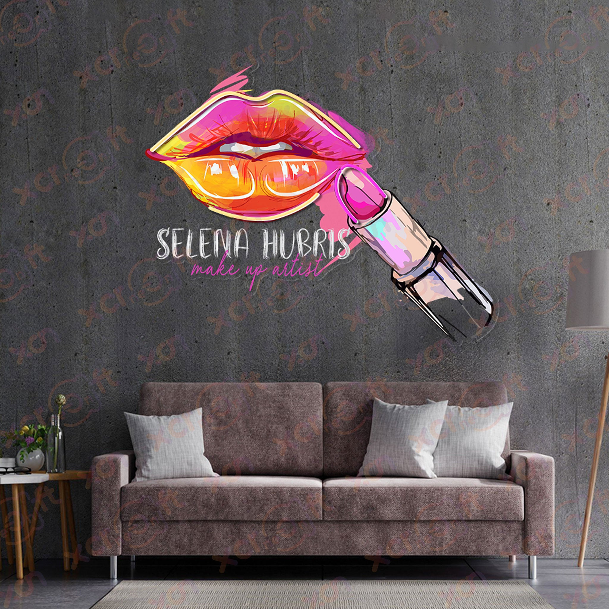 Make Up Sign Decoration UV Printed Neon Signs