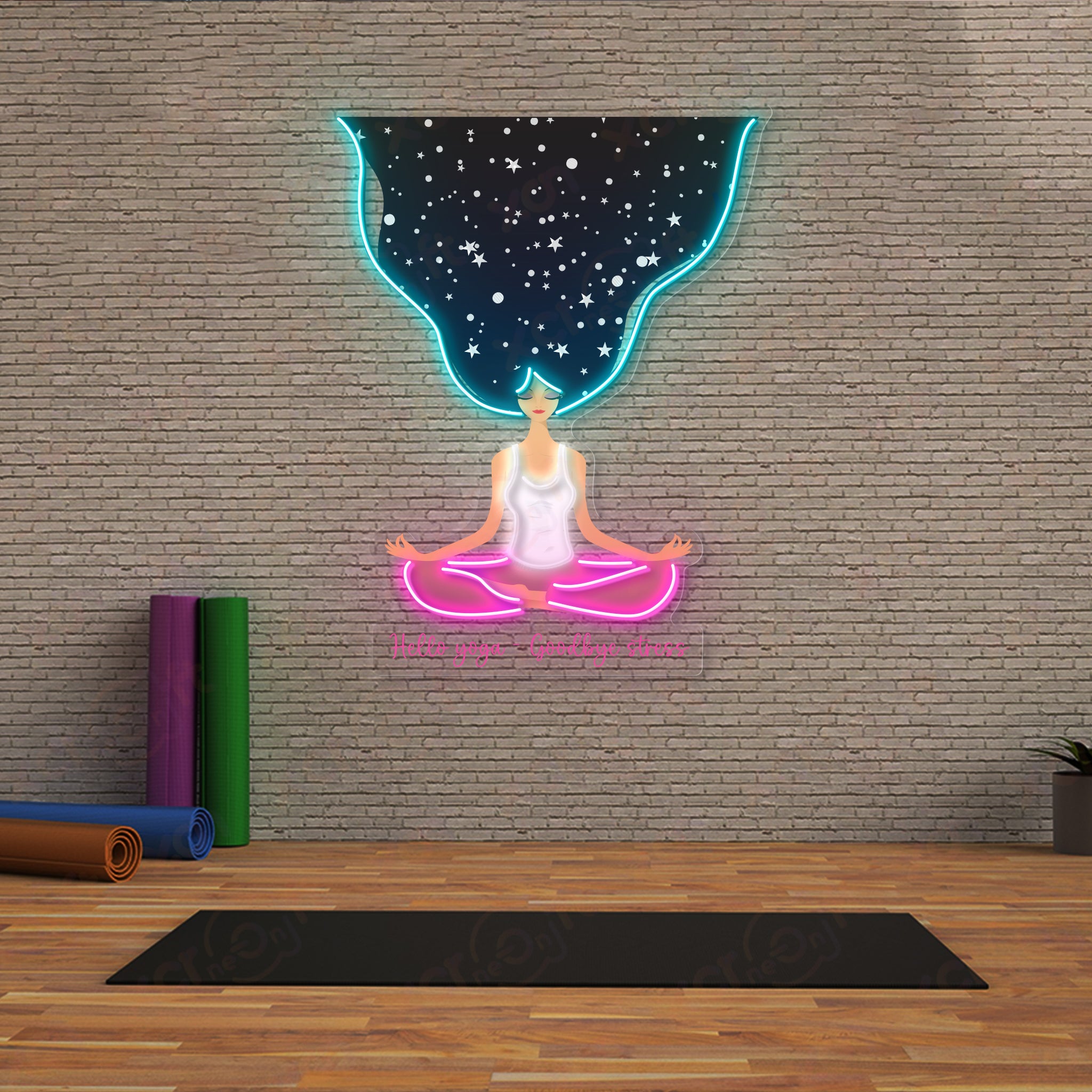 Meditation Day UV Neon Light