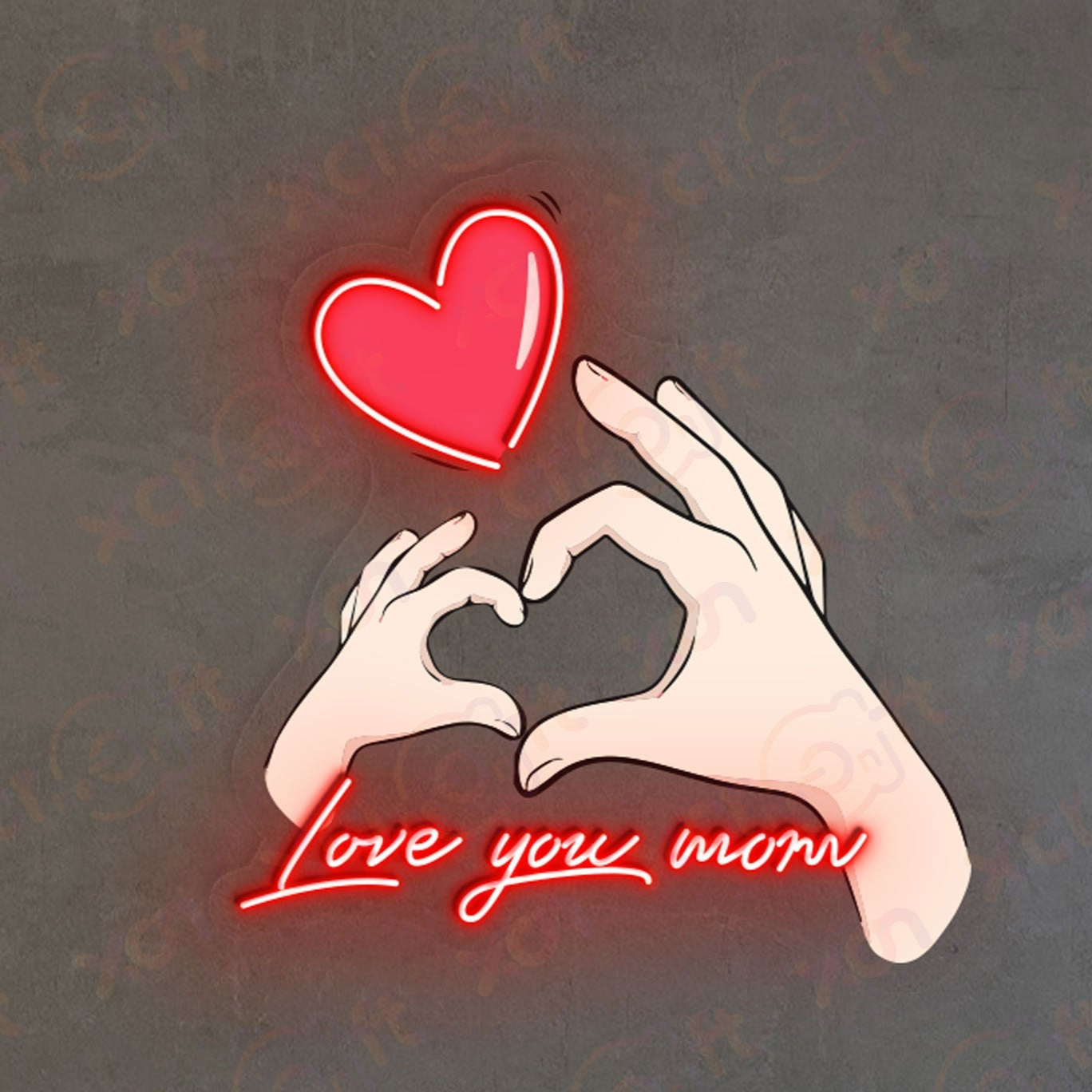 Love You Mom  UV Printed Neon Sign