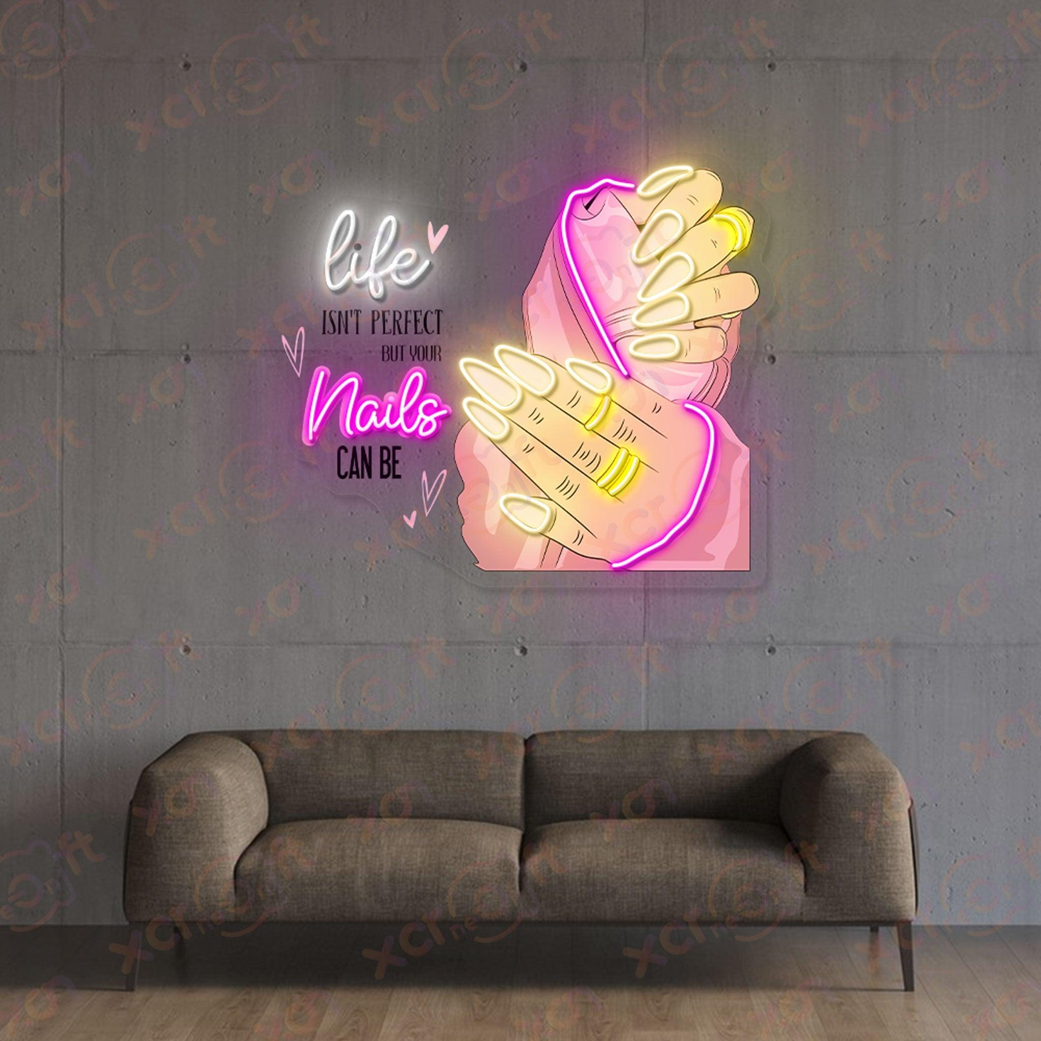 Nails Slogan LED Neon Wall Art