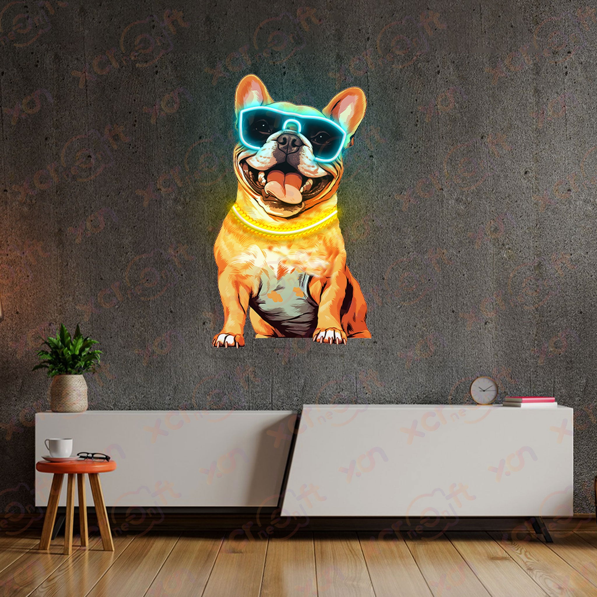 Fashion French Bulldog UV Neon Signs