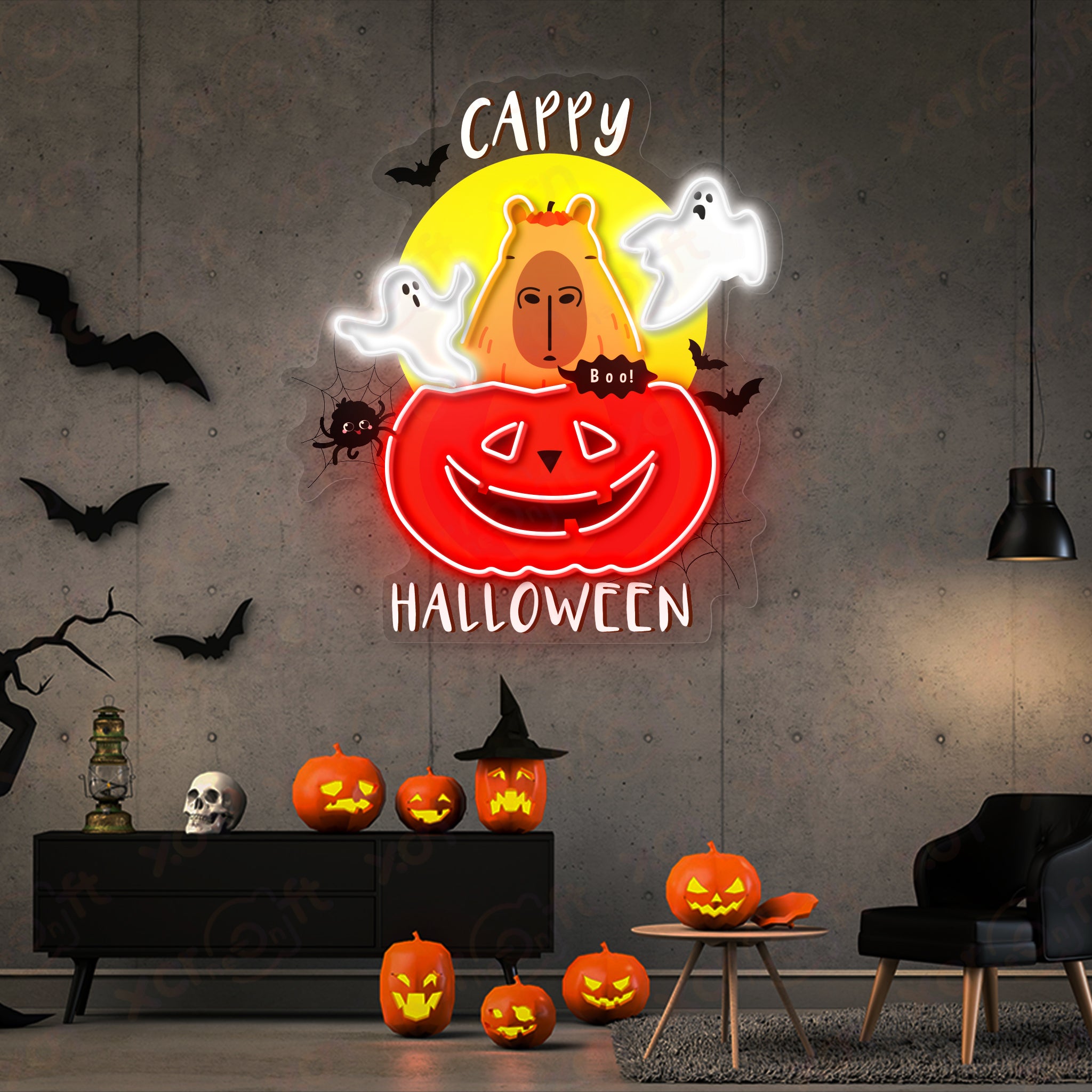 Cappy Halloween Durable Neon Light