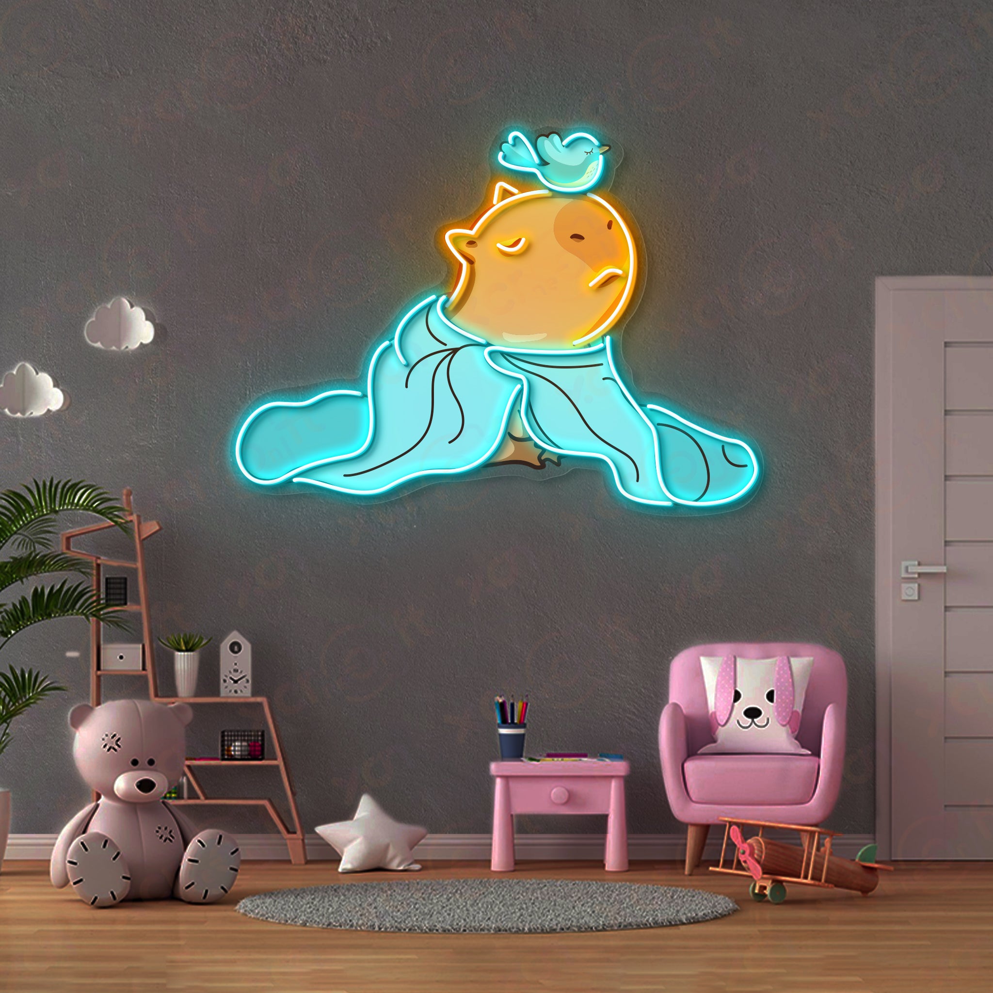 Capy Sleeping LED UV Printed Neon Signs