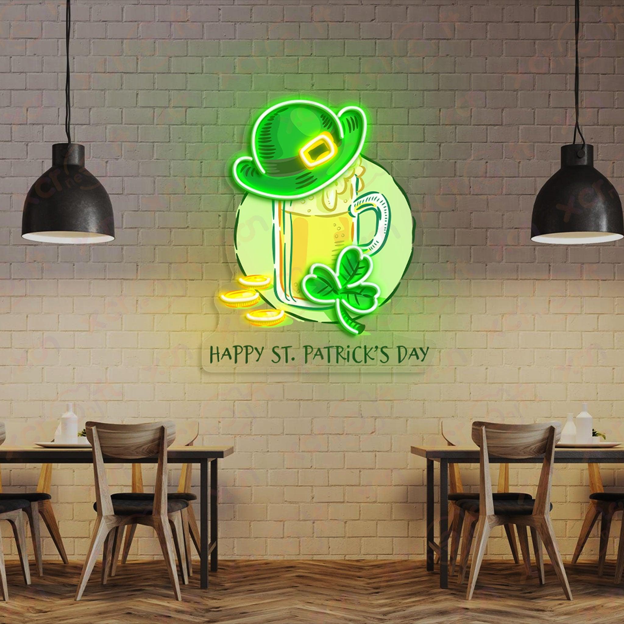 Happy Stain Patrick Day LED UV Printed Neon Signs