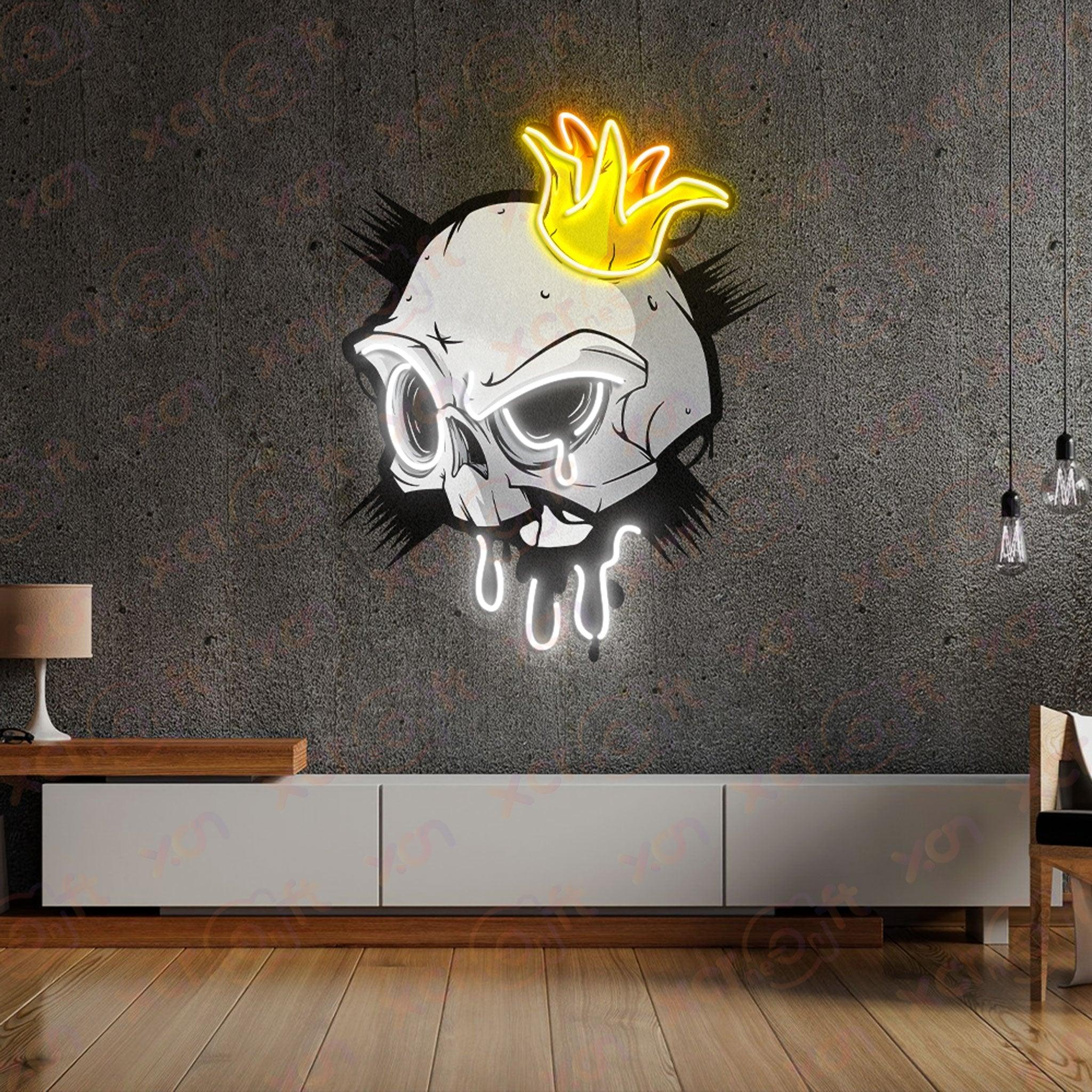 Skull Wear Crown LED Neon Sign