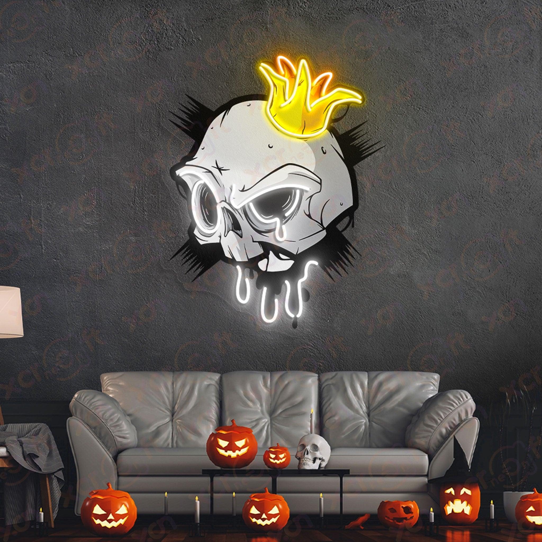 Skull Wear Crown LED Neon Sign