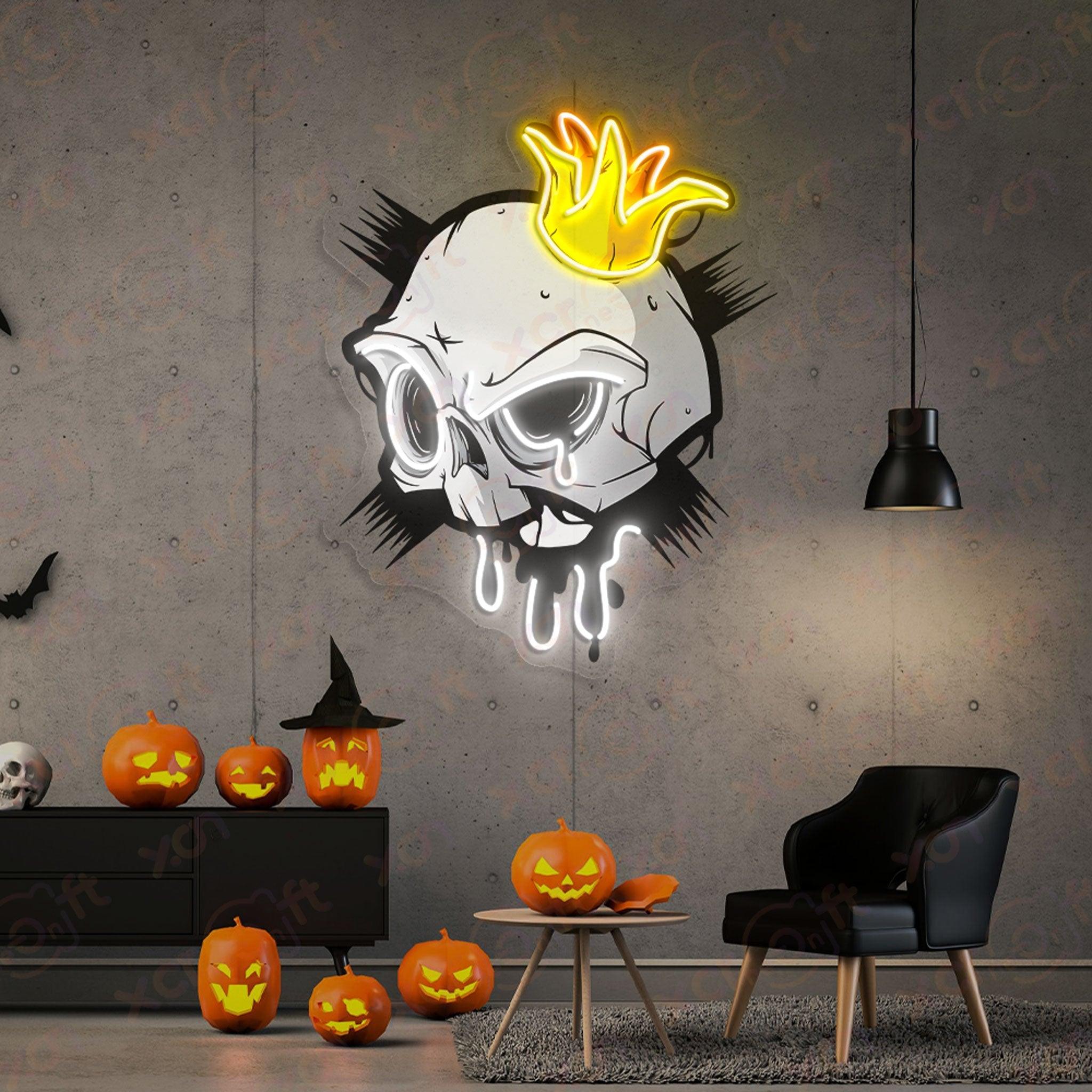 Skull Wear Crown LED Neon Sign