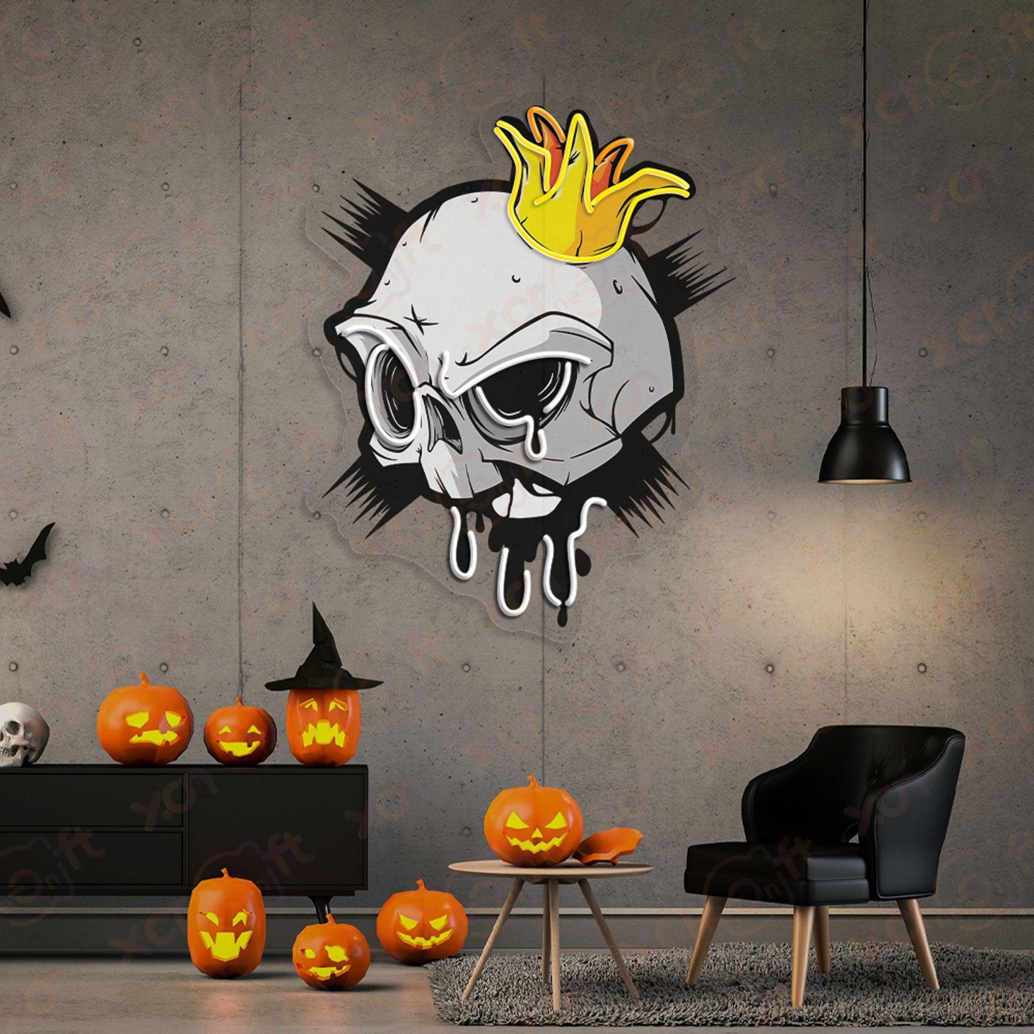 Skull Wear Crown LED Neon Sign