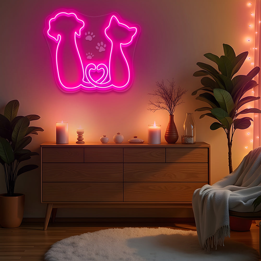 Dog and Cat Neon Sign