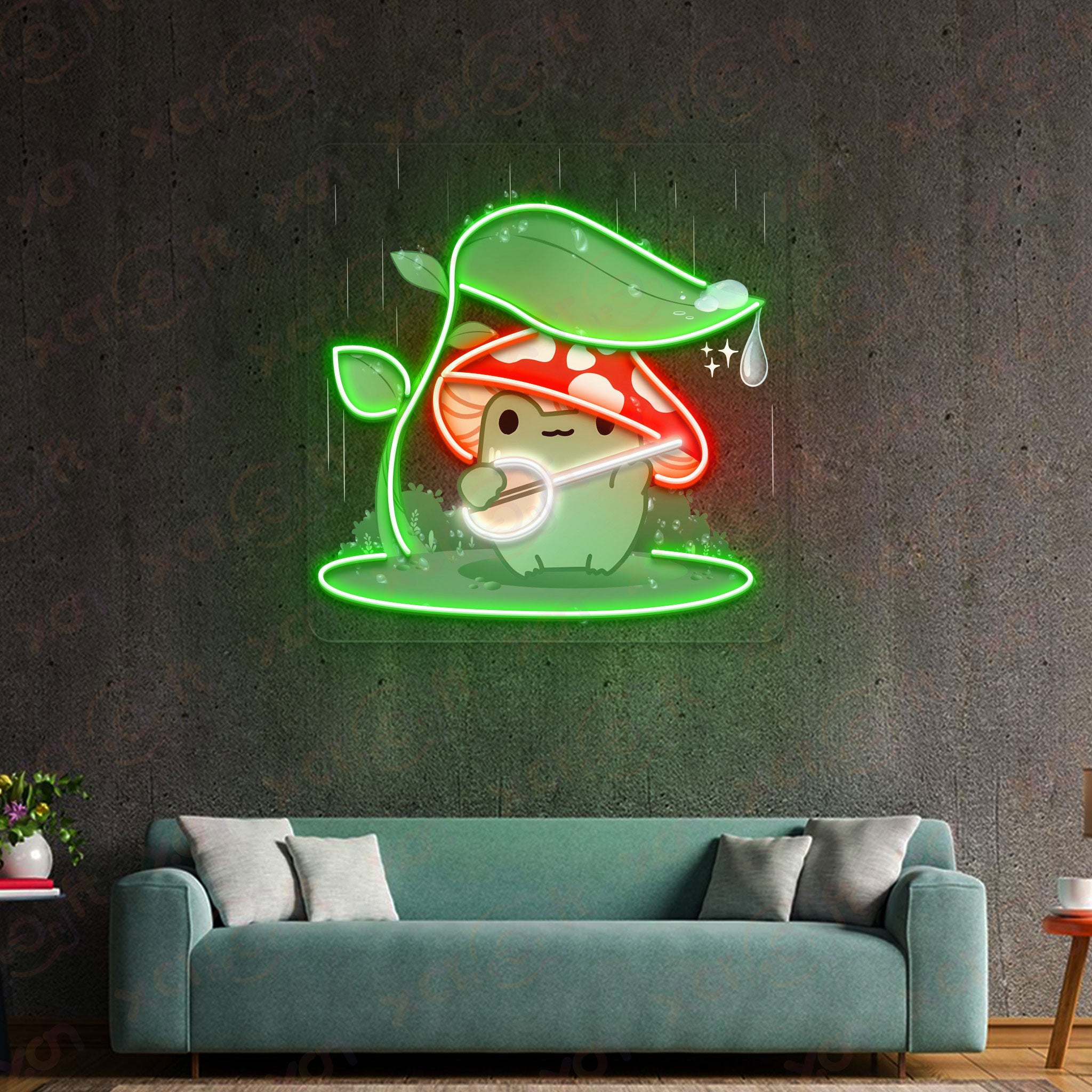 Cutie Frog Cartoon Kids Decoration UV Printed Neon Signs