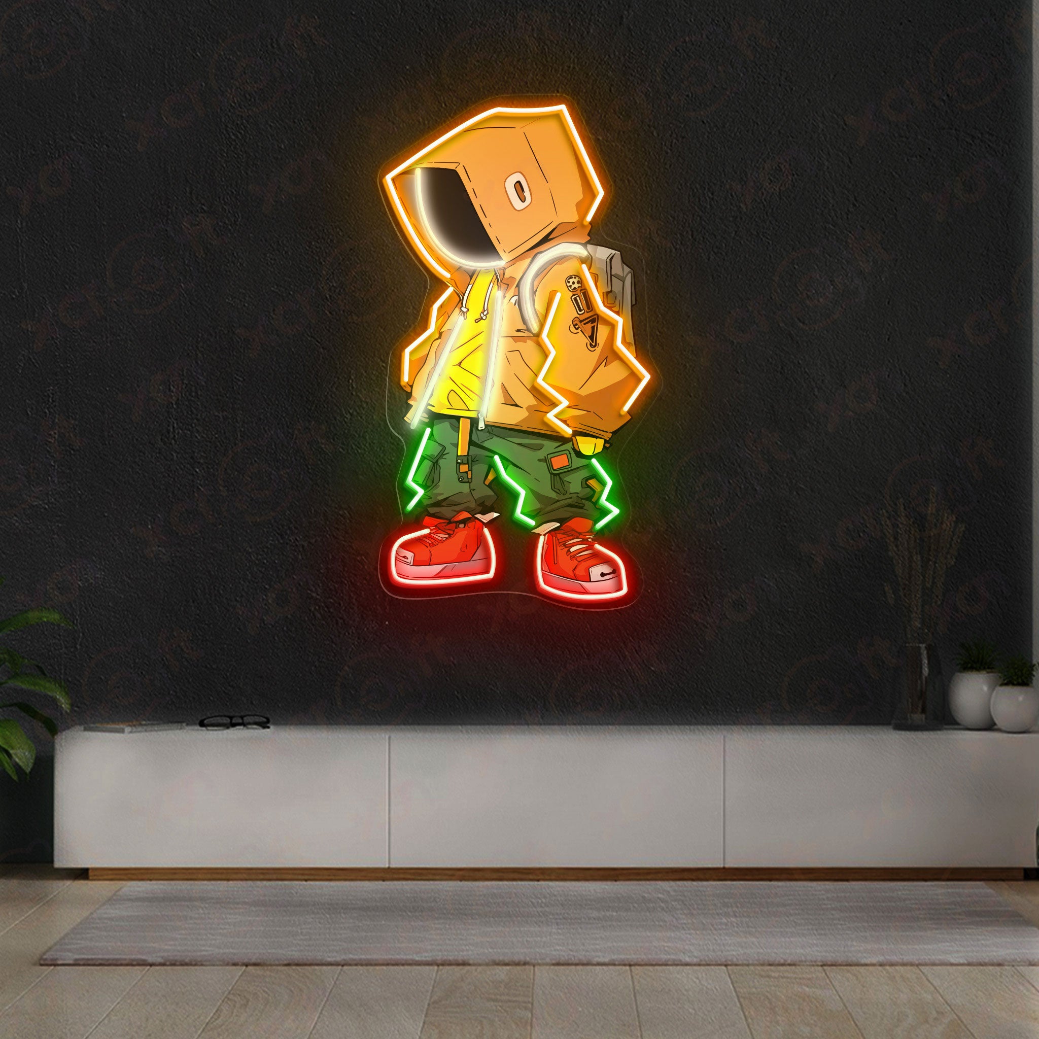 Hiphop Dude Game UV Printed LED Neon Sign Music Decor