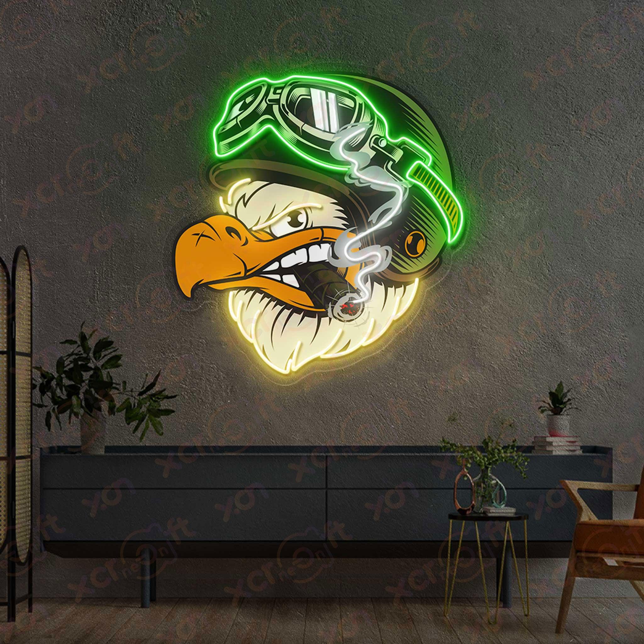 Custom LED neon sign eagle biker