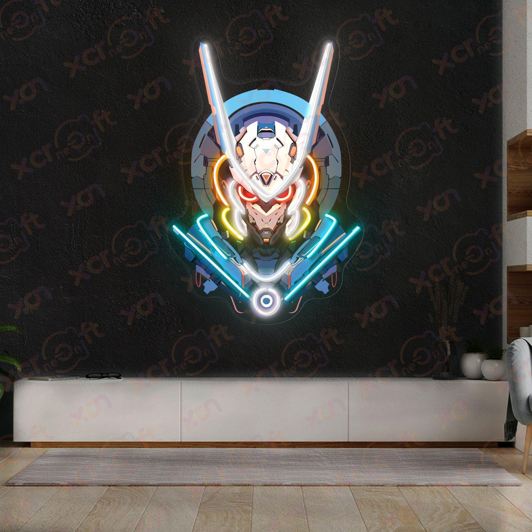 Custom LED neon sign of mecha robot