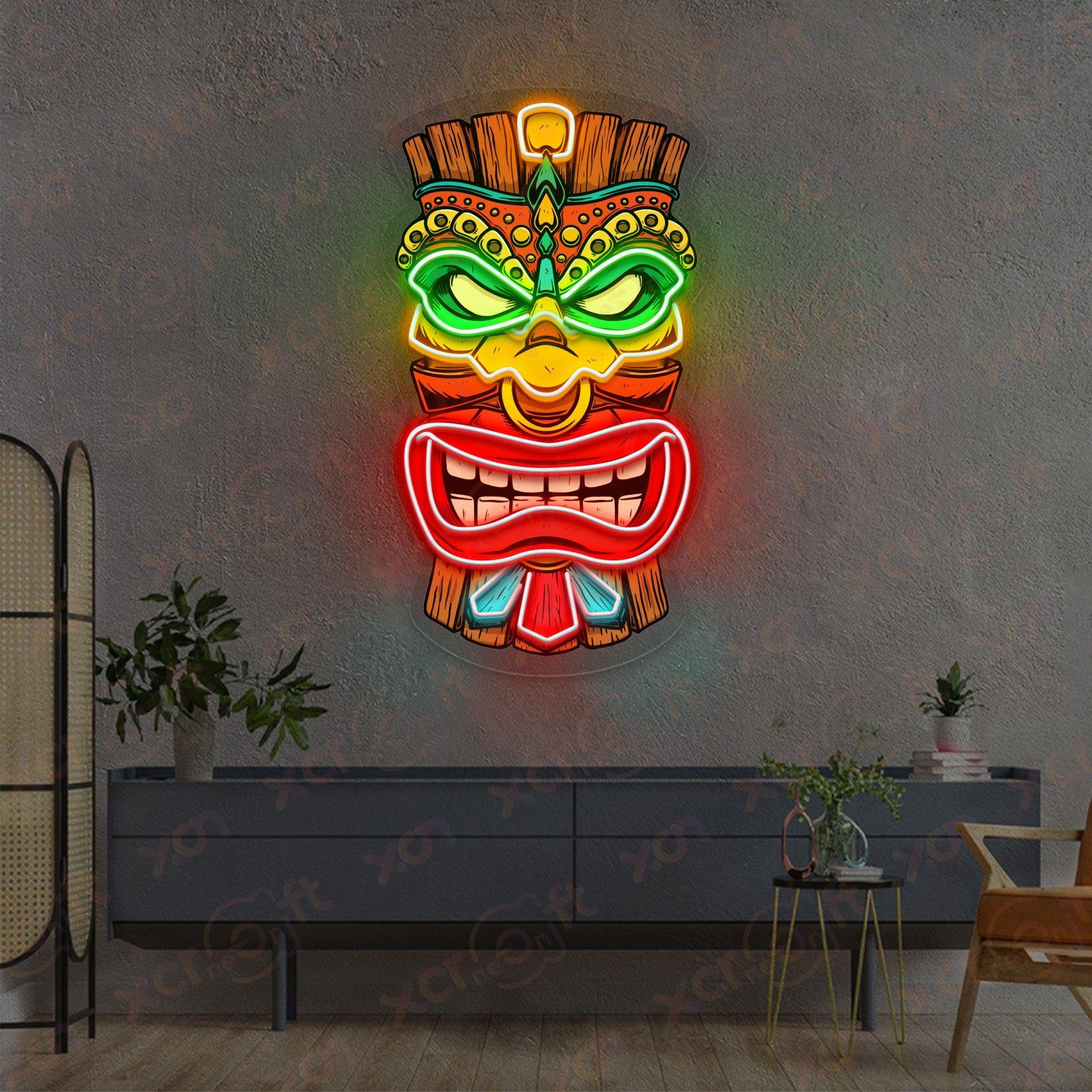 Tribal Mask UV Printed LED Neon Sign