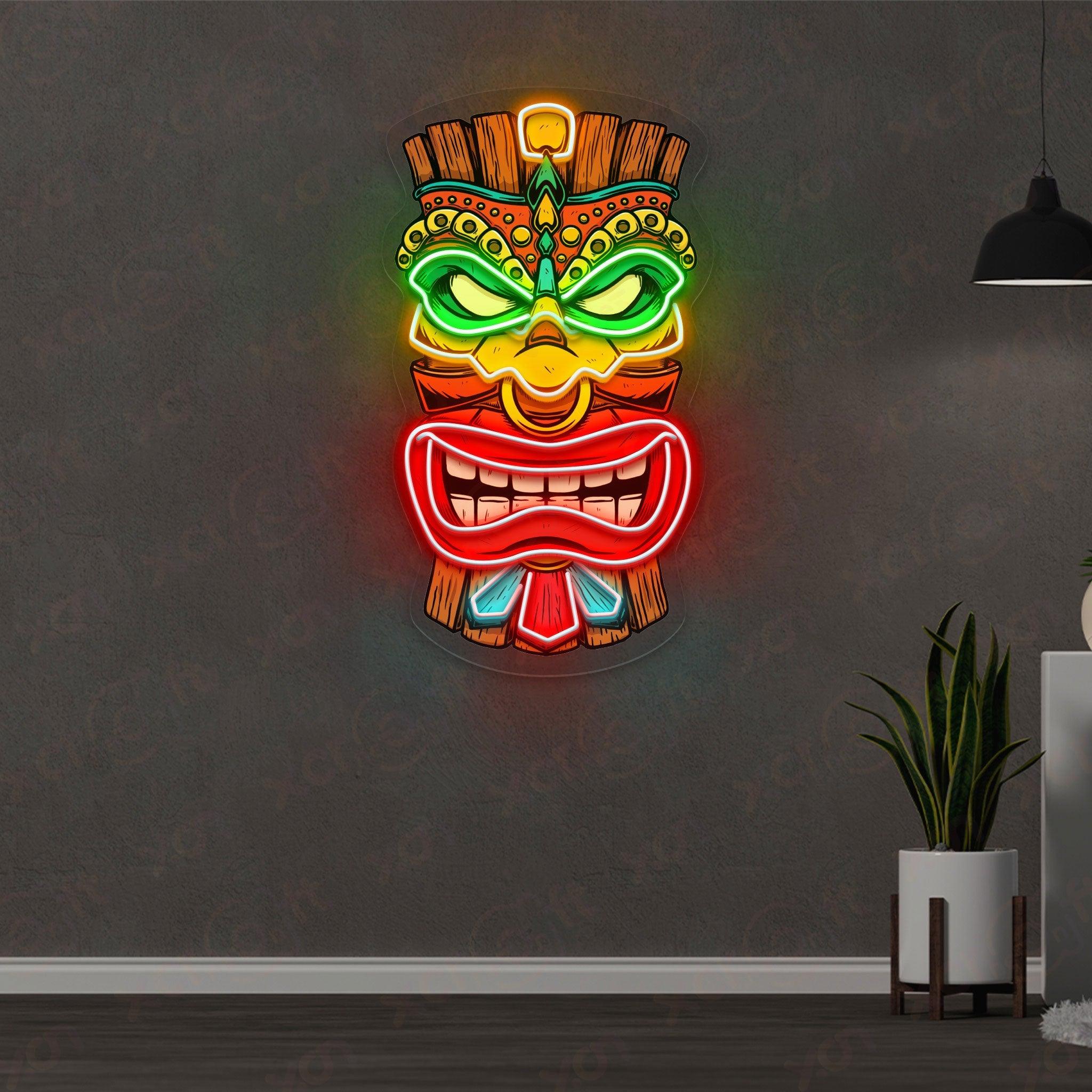 Tribal Mask UV Printed LED Neon Sign