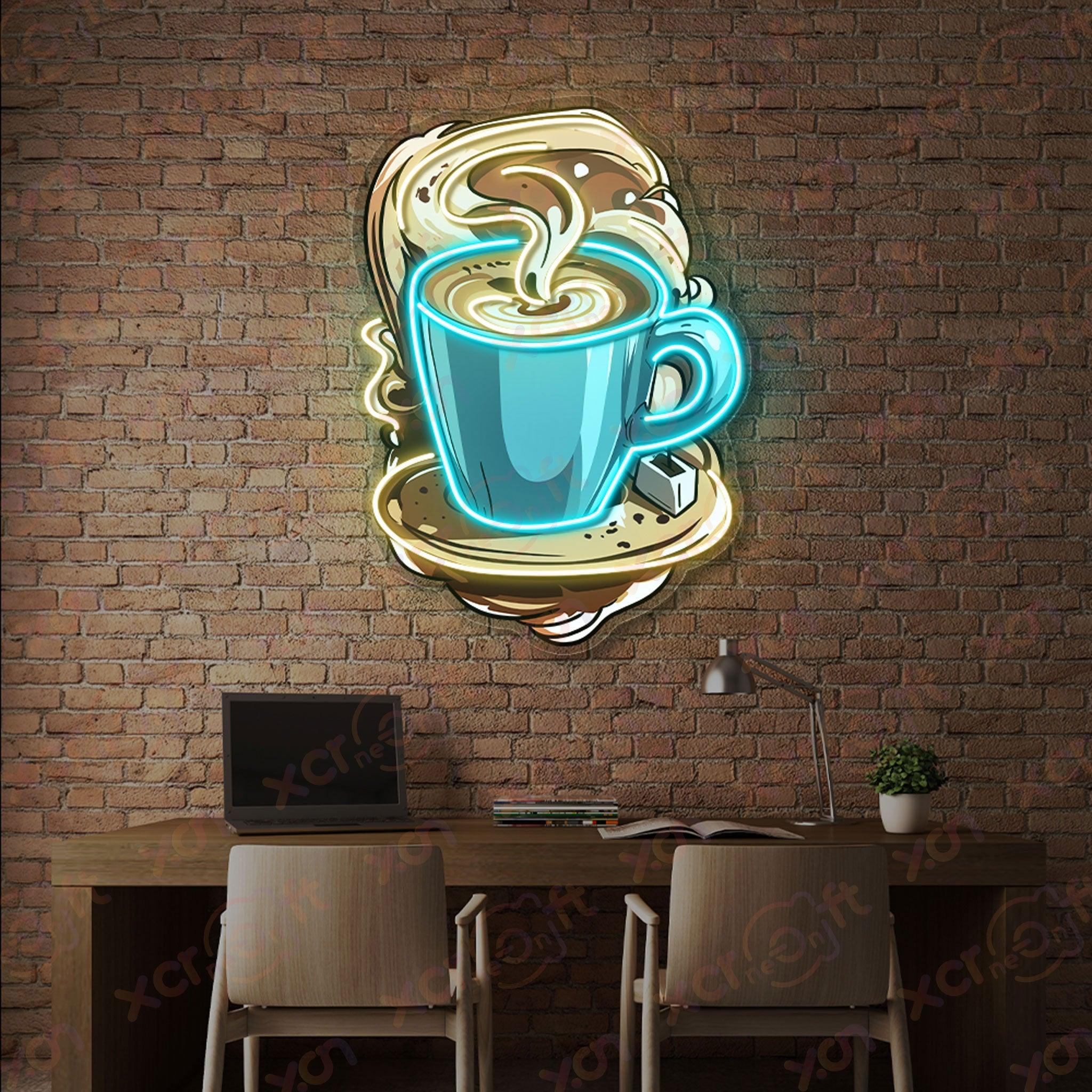 Custom LED neon sign of coffee cup design