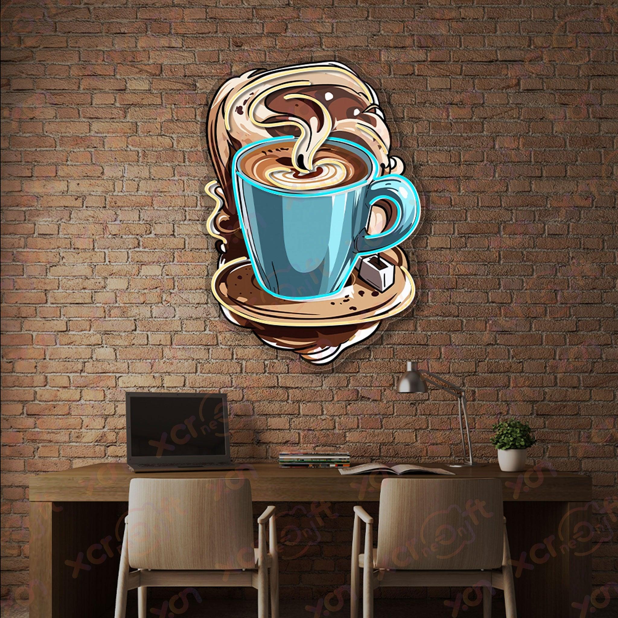 High-quality neon sign of coffee cup