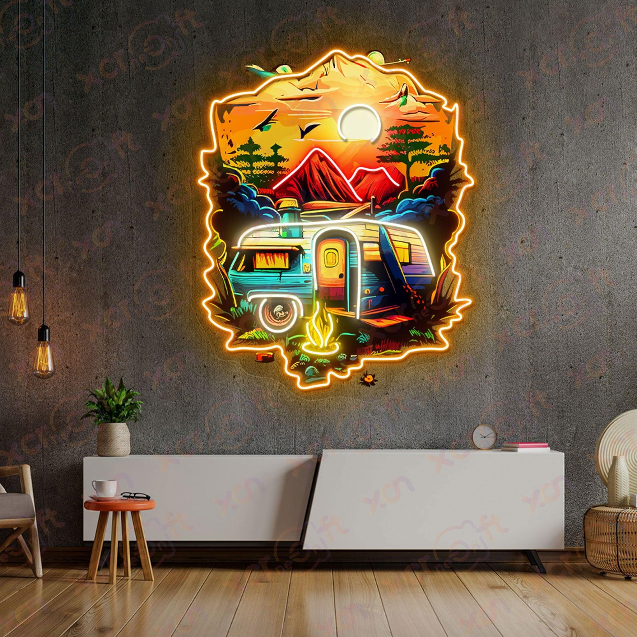 Custom LED neon sign of outdoor camping