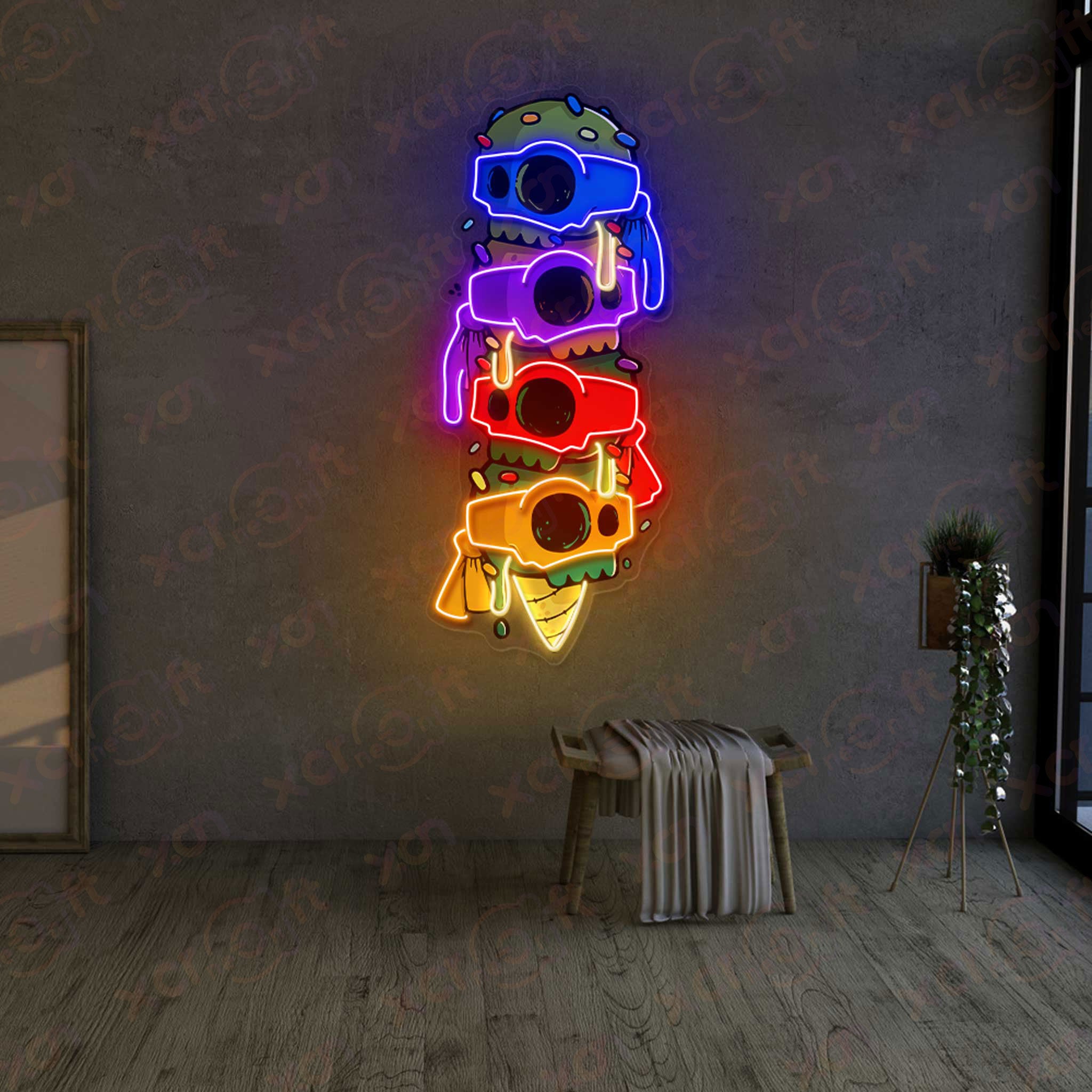 Ninja IceScream UV Neon Sign Gaming Room Decor