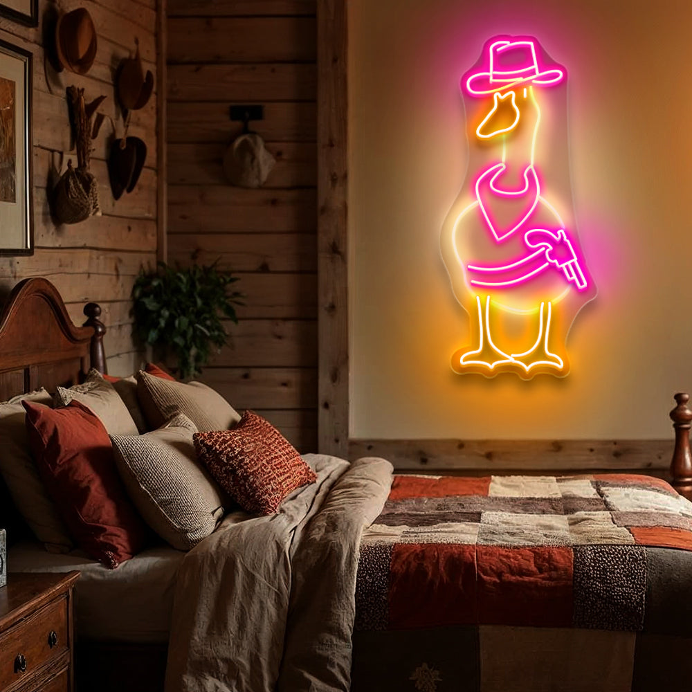 Cowboy Goose LED Neon Sign